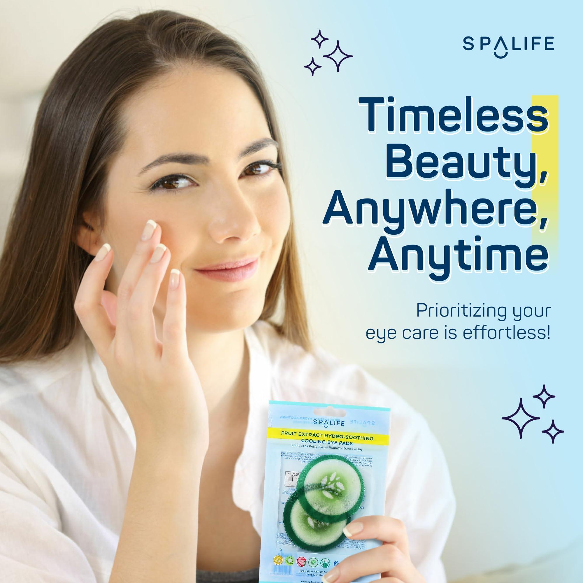 SpaLife SpaLife Cooling Eye Pads - Korean Soothing Eye Pads for Dark Circles, Puffy Eyes, and Wrinkles - 48 Pads with Fruit + Vegetable Extracts - Revitalizing Hydrating Eye Pads for Eye Treatment (Cucumber)