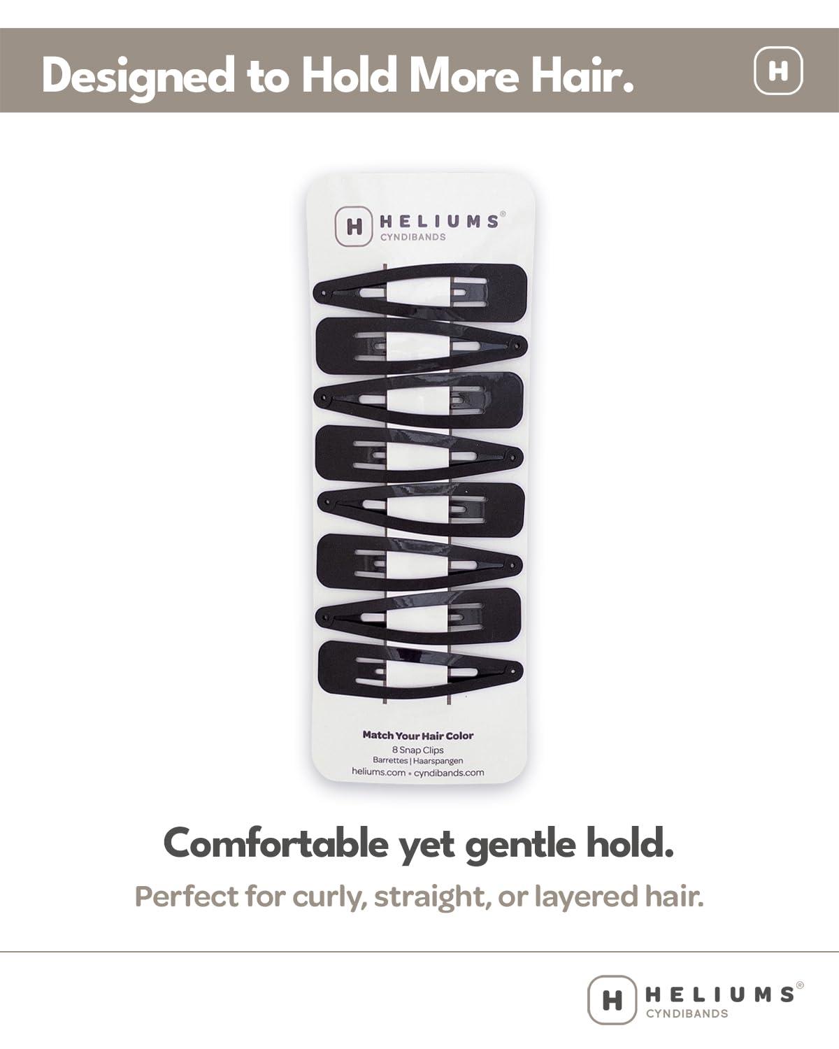 Heliums Heliums Large Snap Hair Clips - Dark Brown - 2.7 Inch Metal Hair Barrettes for Women, Metallic Snap Clips - 8 Count