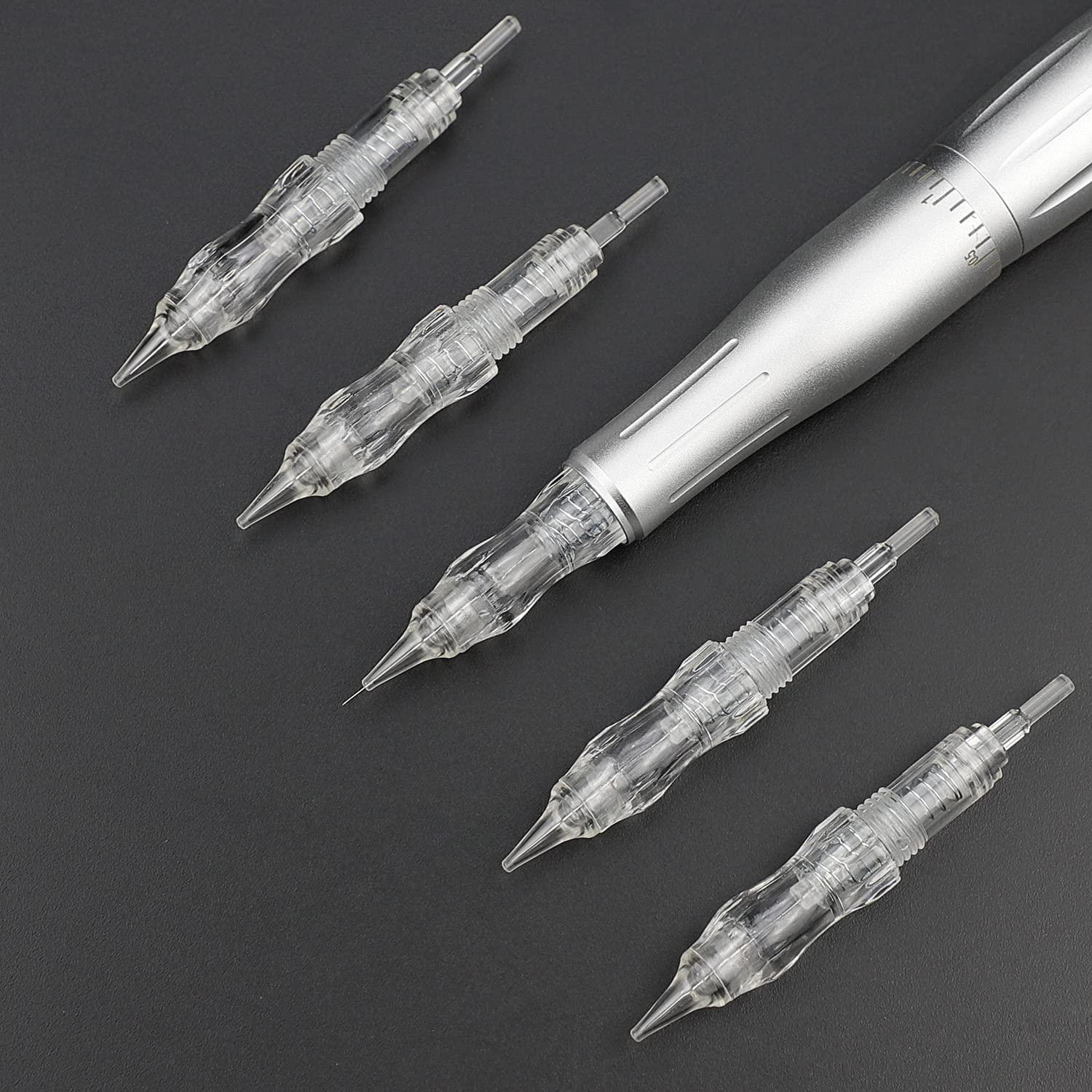 BIOMASER Cartridge Needles – BIOMASER 10PCS Sterilized Permanent Makeup Cartridge Needles Screw Thread Tattoo Needle for Permanent Makeup Machine Tattoo Pen for Eyebrow Eyeliner Lip Contour(1R-0.18MM)