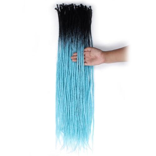 QUISDUIS Quisduis 30 Inch Arctic Blue Dreadlock Extensions, 40 Strands Synthetic Single Ended Dreads Thin Soft Crochet Dreads Extensions Hippie Style Dreadlock for Woman