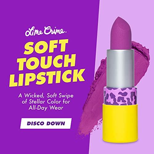 Lime Crime Lime Crime Soft Touch Comfort Matte Lipstick, Disco Down (Bright Magenta) - Flirty Retro Shades - Full-Coverage Long Lasting, Lip Lining & Soft Formula for All-Day Wear - Talc-Free & Paraben-Free