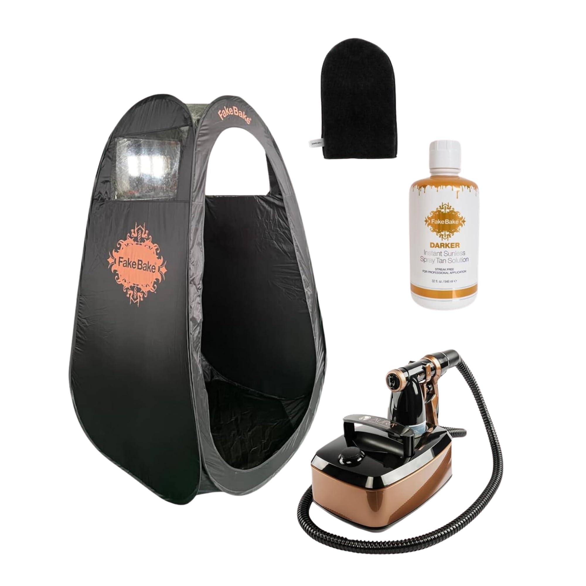 Fake Bake Fake Bake Professional Allure Xena Airbrush Sunless Spray Tan System with Compressor, Pop Up Tent & Tanning Solution (Basic)