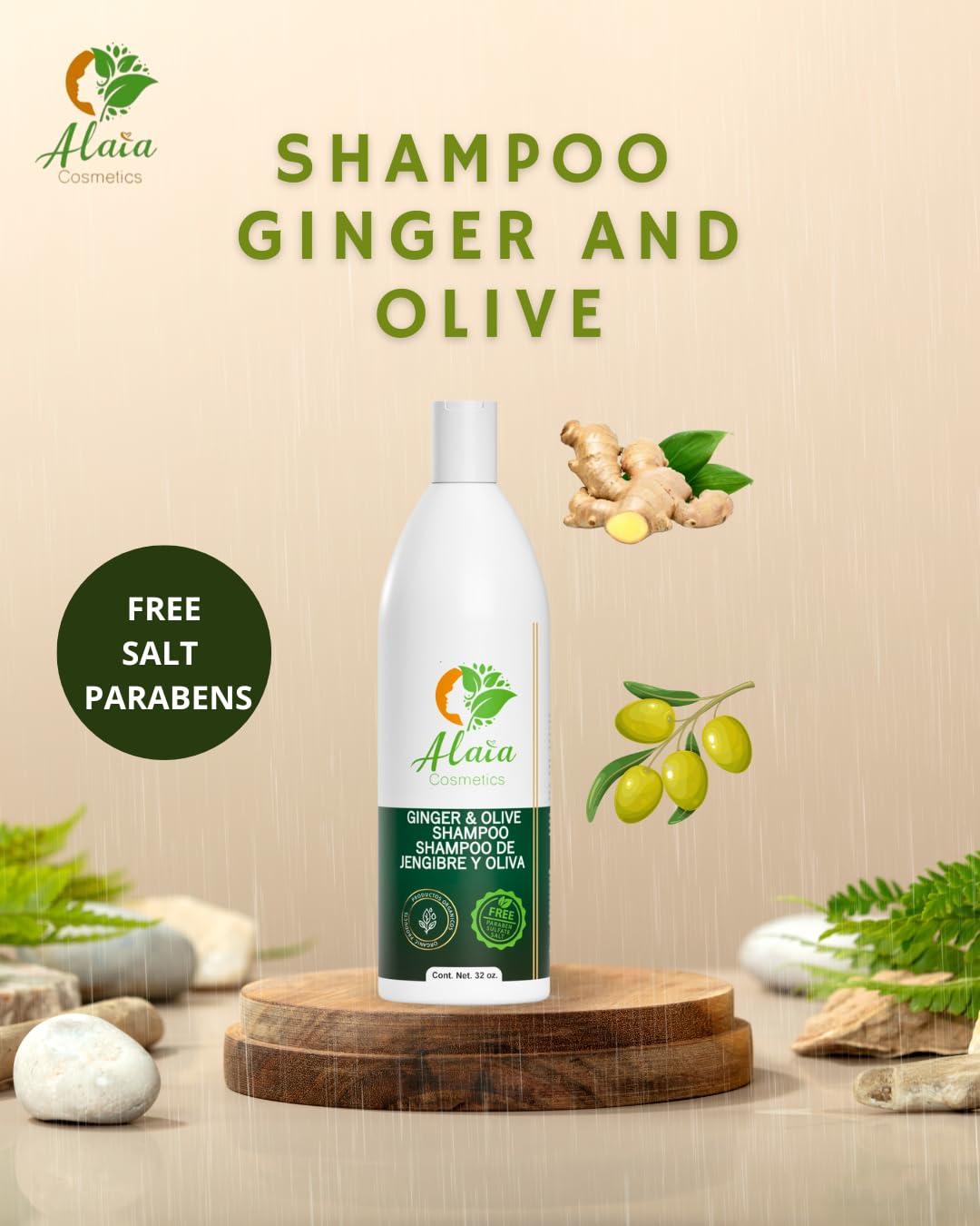 Alaia Cosmetics SHAMPOO GINGER OLIVE FREE OF SALT AND PARABENS. Alaia Cosmetics.32 0Z High viscosity shampoo is highly recommended for its great content of vitamins, proteins, and limpiador capilar.