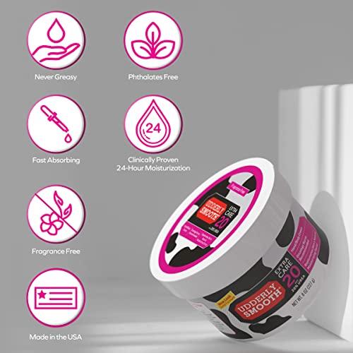UDDERLY SMOOTH Udderly Smooth Extra Care Hand/Body Deep Moisturizing Cream with 20% Urea, Unscented, 8 Ounce