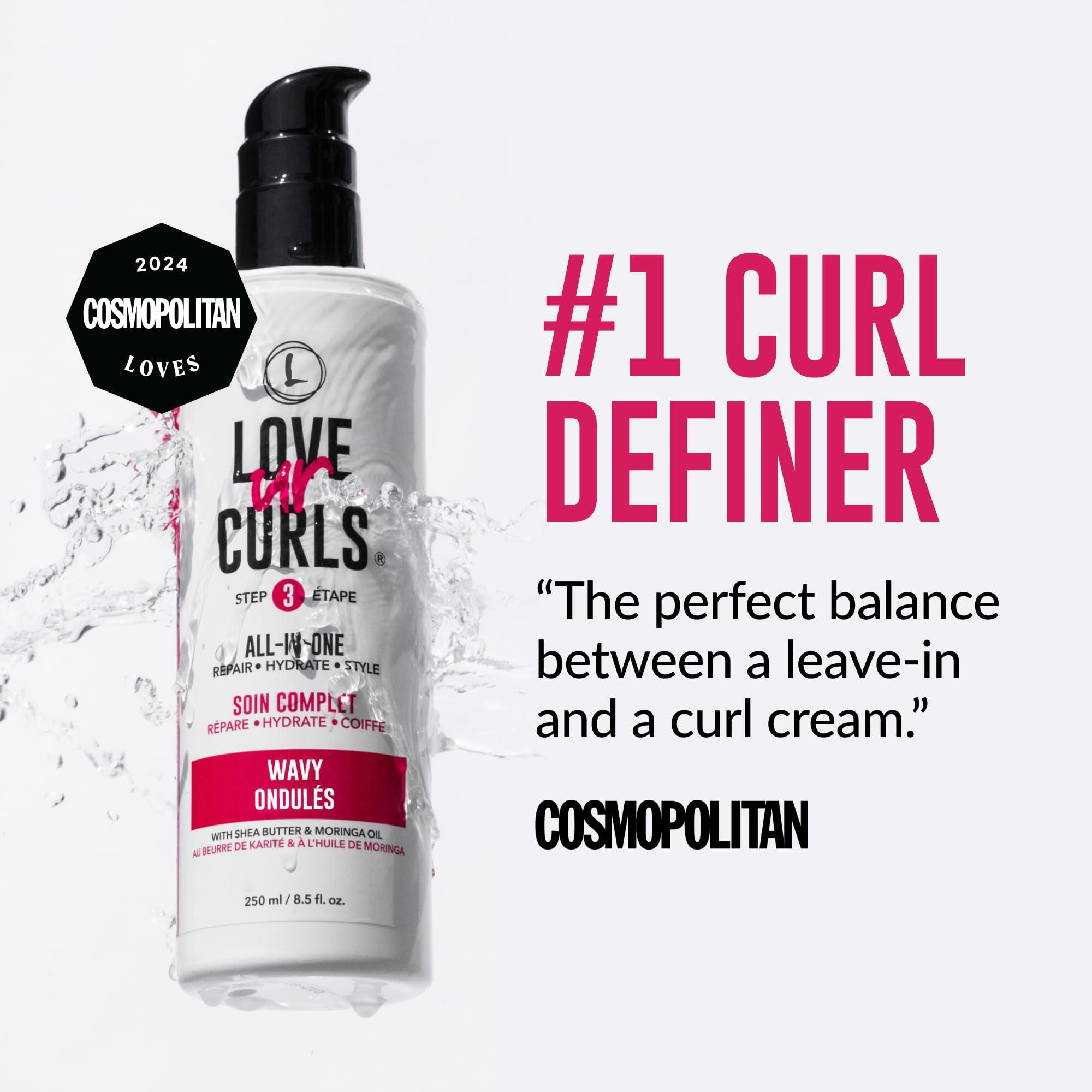 Love Ur Curls Love Ur Curls Shampoo & Conditioner Set with All in One Curl Cream Styler for Wavy Hair, 3 Step System to Repair and Moisturizing
