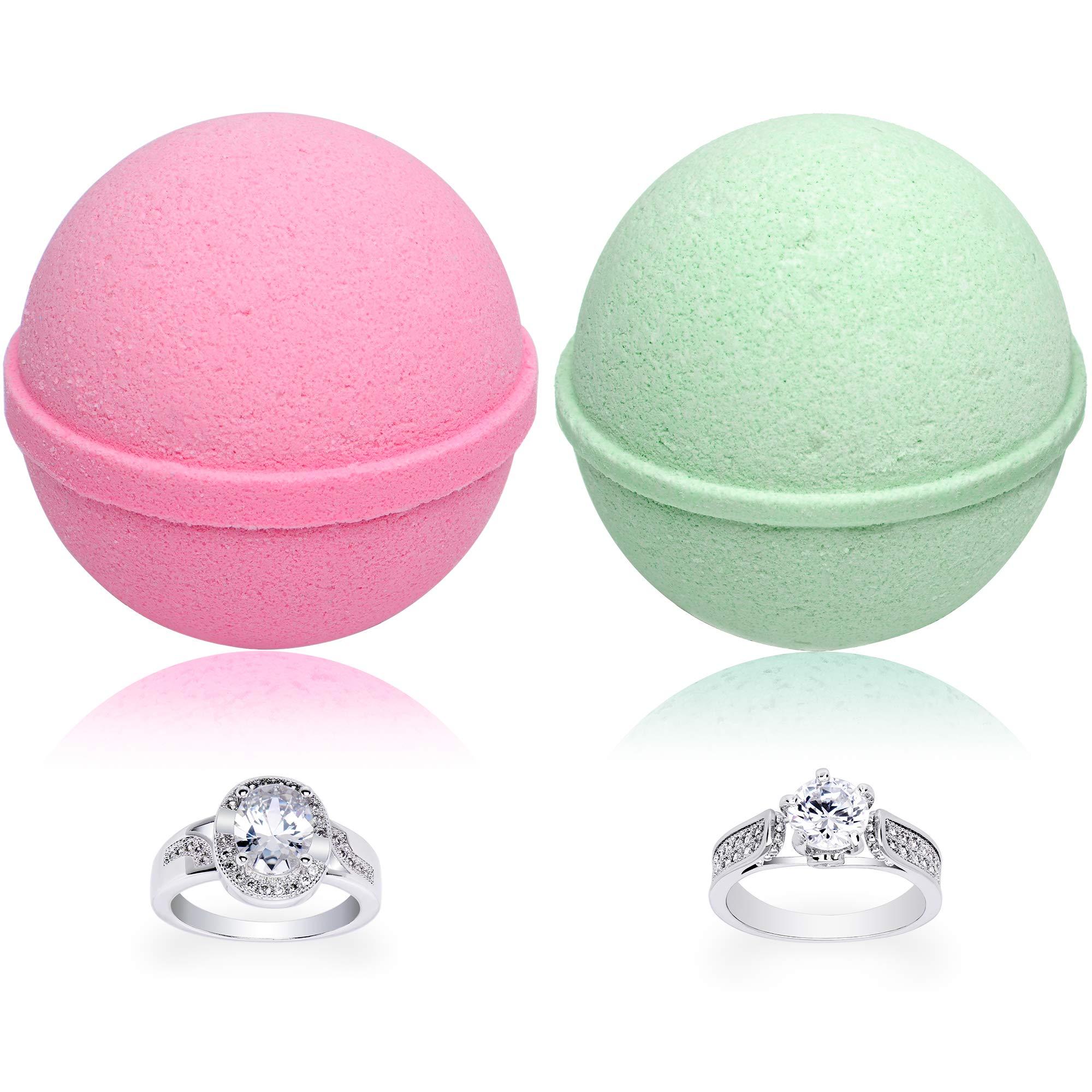 Jackpot Candles Mermaid Love Potion Bath Bombs Gift Set of 2 with Size 6 Ring Inside Each Made in USA