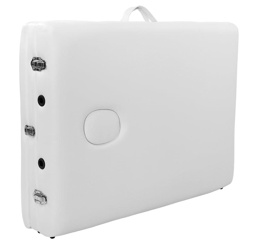 SKINACT SKINACT Portable Massage Table with Reclineable Back (White)