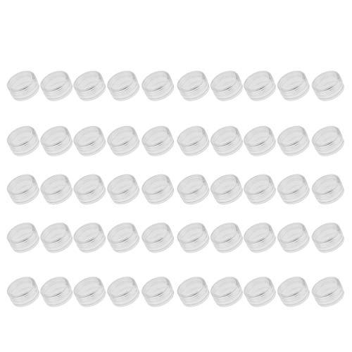 Baoblaze Baoblaze 2/3/5 Gram Jars, 50 pcs, Clear Cosmetic Sample Containers, Round Plastic Pot Jars with Screw Lid, Mini Bottle for Make Up, Lip Palm, Cream, Lotion, 2g