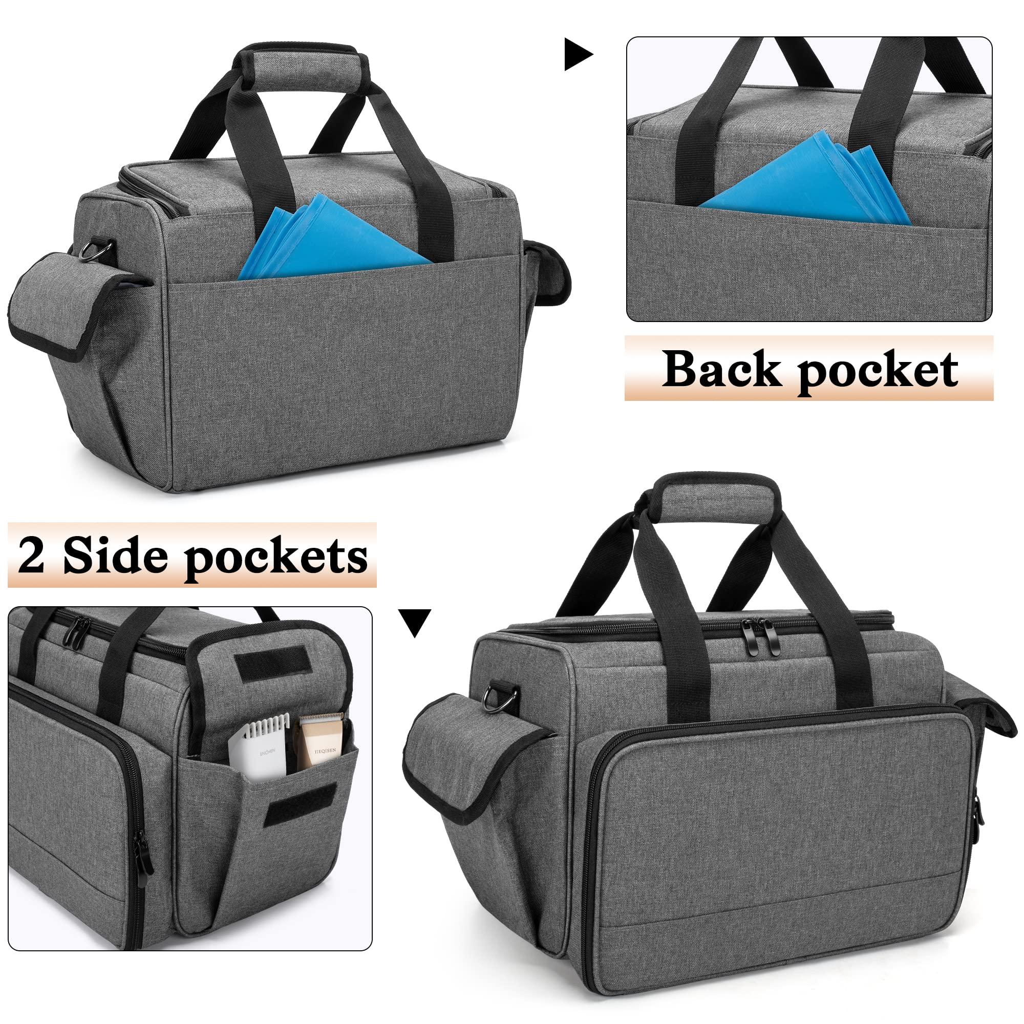 BAFASO BAFASO Barber Case with Adjustable Dividers, Tattoo Case Holds Tattoo Supplies, Travel Barber Case Holds Various Hair Cutting Tools (Bag Only), Gray