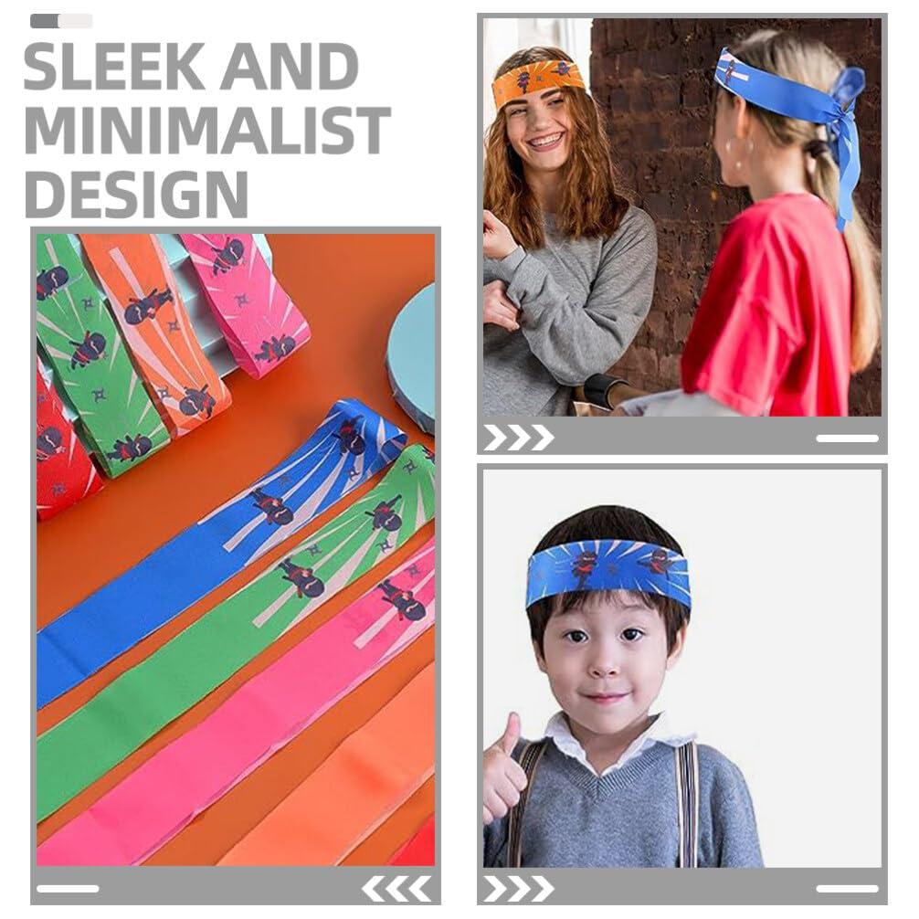 Baluue Baluue Japanese Sushi Chef Hachimaki Karate Headband: 12pcs Ninja Headbands Nin Ja Warrior Headbands Sushi Chef Bandana Headwear for Karate Sports Costume