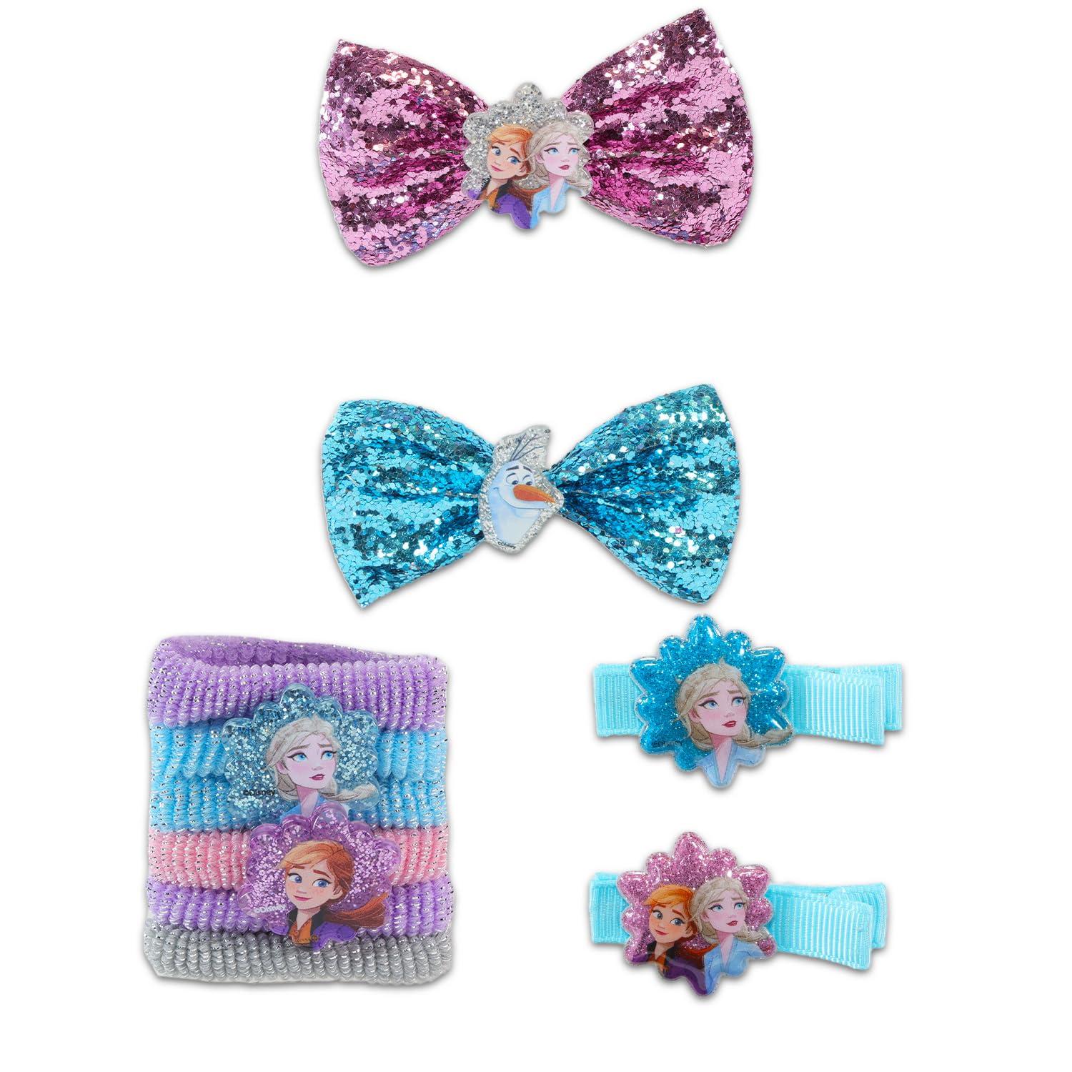 Disney Disney Frozen Hair Accessories Bundle ~ 10 Pc Frozen Hair Set With Frozen Accessories Bag, Hair Bows, Clips, Stickers, And More! (Frozen Hair Accessories)