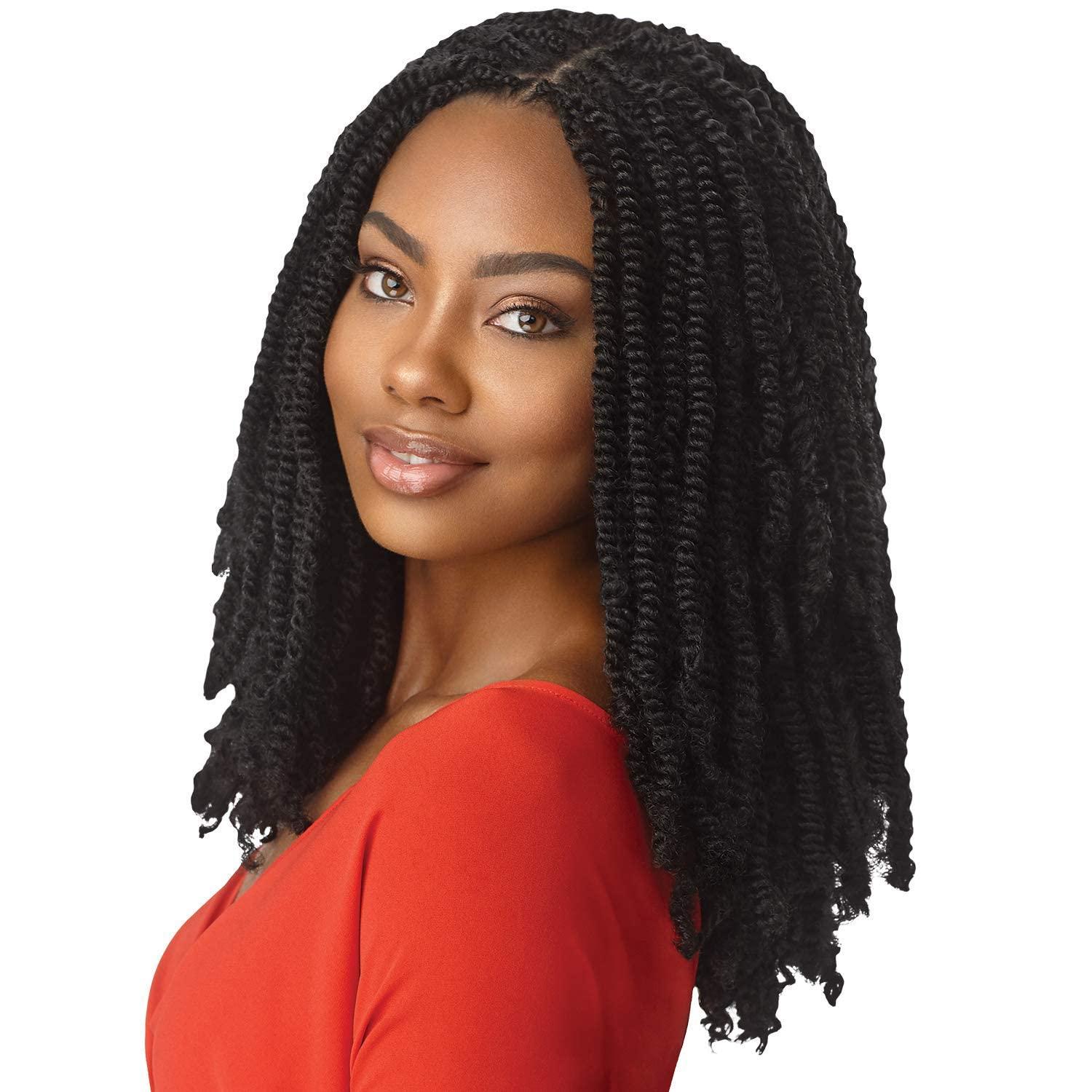 Outre Braids Outre Crochet Braids X-Pression Twisted Up 3X Springy Afro Twist 16" (5-Pack, 1B)