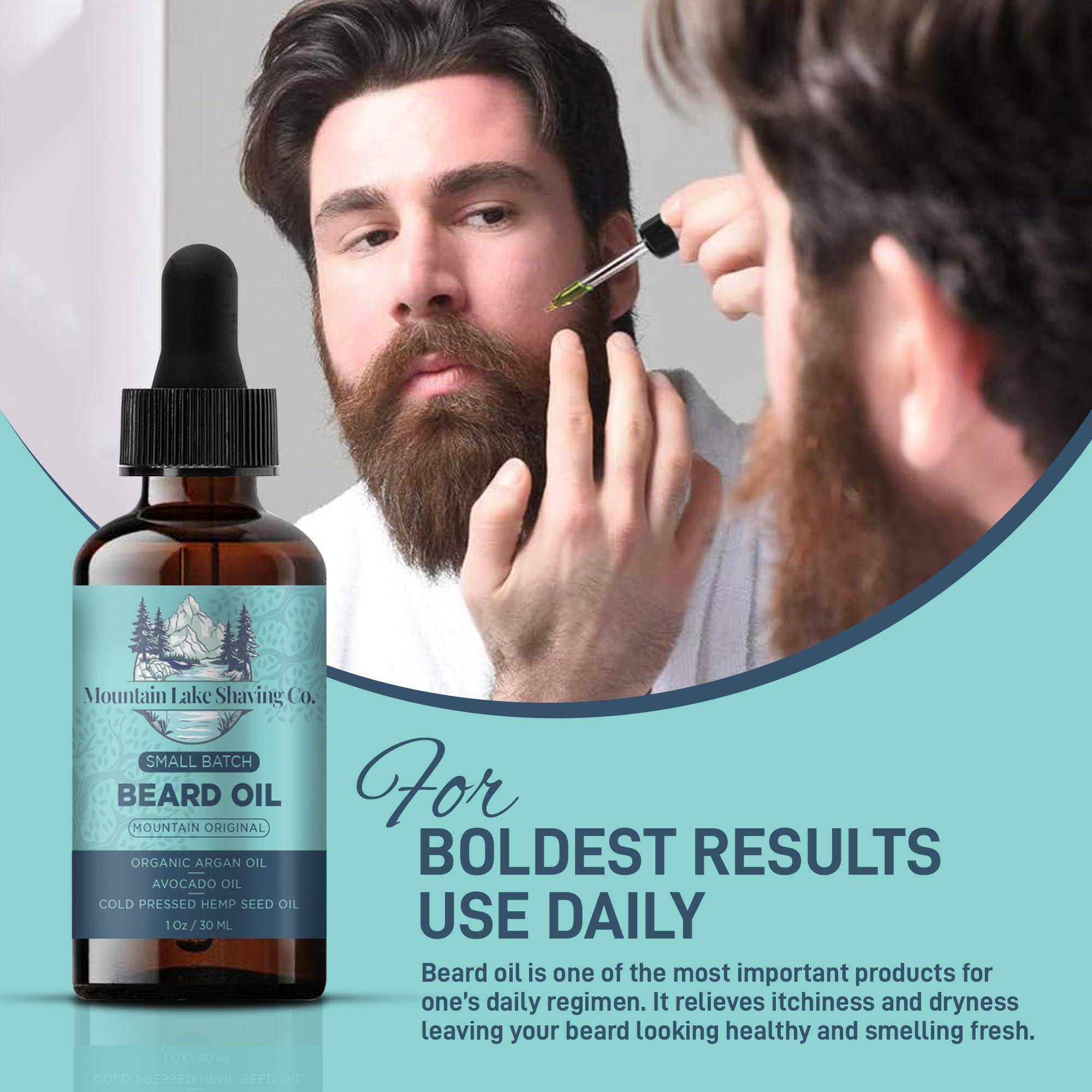 MOUNTAIN LAKE SHAVING MOUNTAIN LAKE SHAVING Co. Small Batch Mens Beard Oil - For Beard Softening, Conditioner, and Itch - Flake Reducer For Beards. (Vanilla)