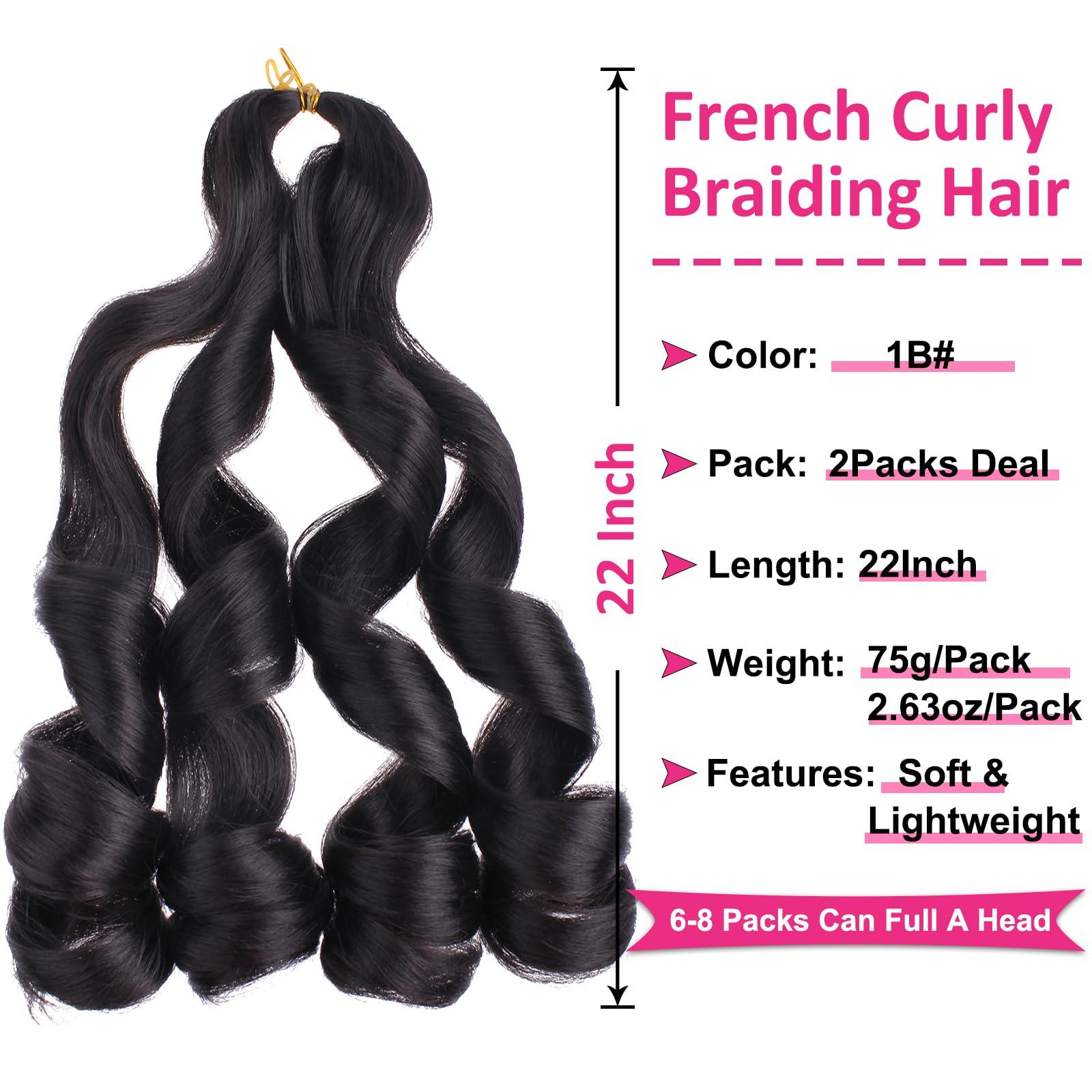 Union Beauty Unionbeauty French Curl Braiding Hair 22 Inch Blonde French Curly Braiding Hair Pre Stretched Body Wavy Braiding Hair for Goddess Box Braids Crochet Hair Curly Braiding Hair for Black Woman (613#)