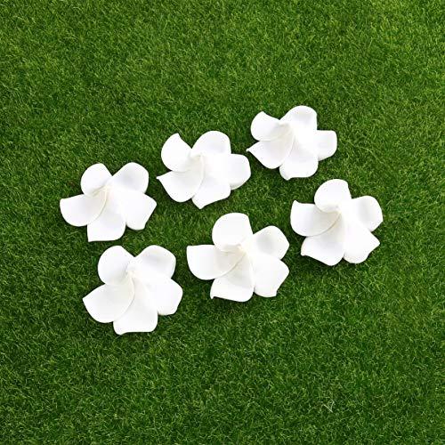 Beaupretty 100pcs Wedding Flower Frangipani Flower Fresh Flower Leis Artificial Frangipani Hawaiian Flowers Hawaiian Flower Hair Flower Hair Wreath Flower Hair Clips Foam Diy Bride White 6cm