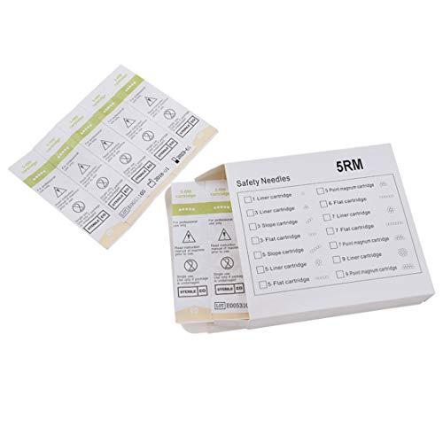 boermeize Disposable Cartridge Needles 5RM Curved Magnum Sterilized Needles 20Pcs Tattoo Needles Eyebrow Lip Eyeliner Permanent Makeup for Tattoo Machine