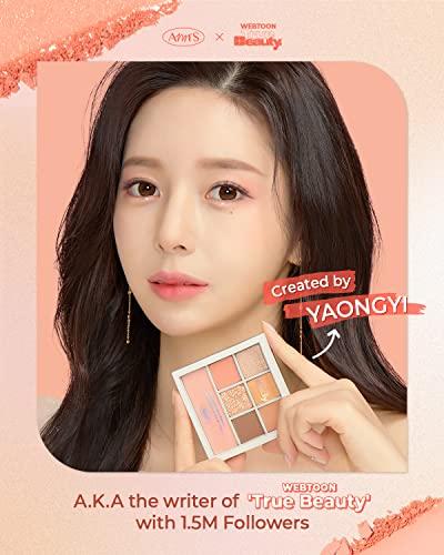 AMTS AMTS x True Beauty Edition, Some Sweet EyeShadow Makeup Palette, Matte Shimmer Metallic, Long Lasting, Cheek blush, All My Things, K Beauty, Pink Gold makeup