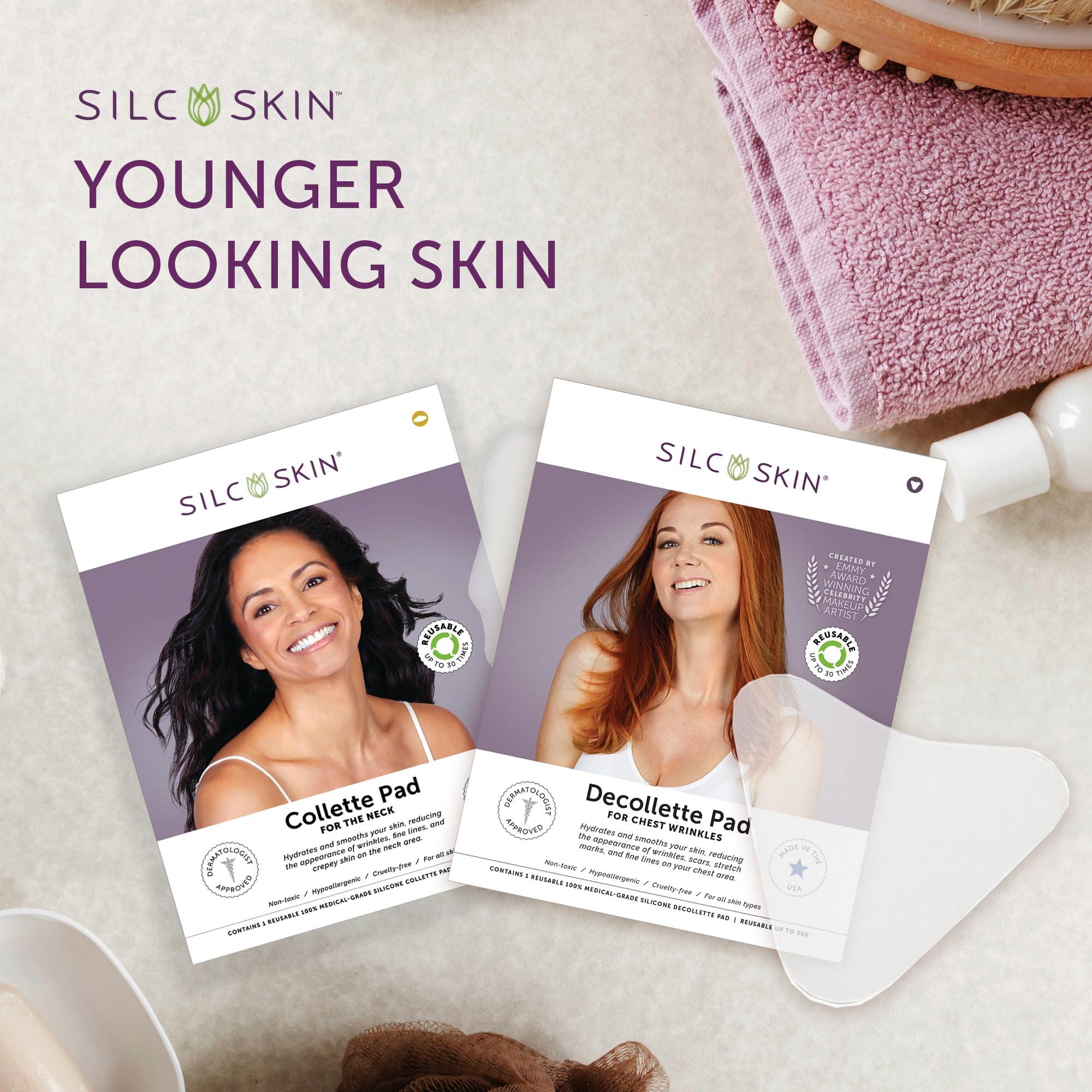 Silc Skin Silc Skin Complete Chest & Neck Care Set - Decollette Pad and Collette Pad - Reusable Medical-grade Neck and Chest Wrinkle Patches - 30 Day Supply