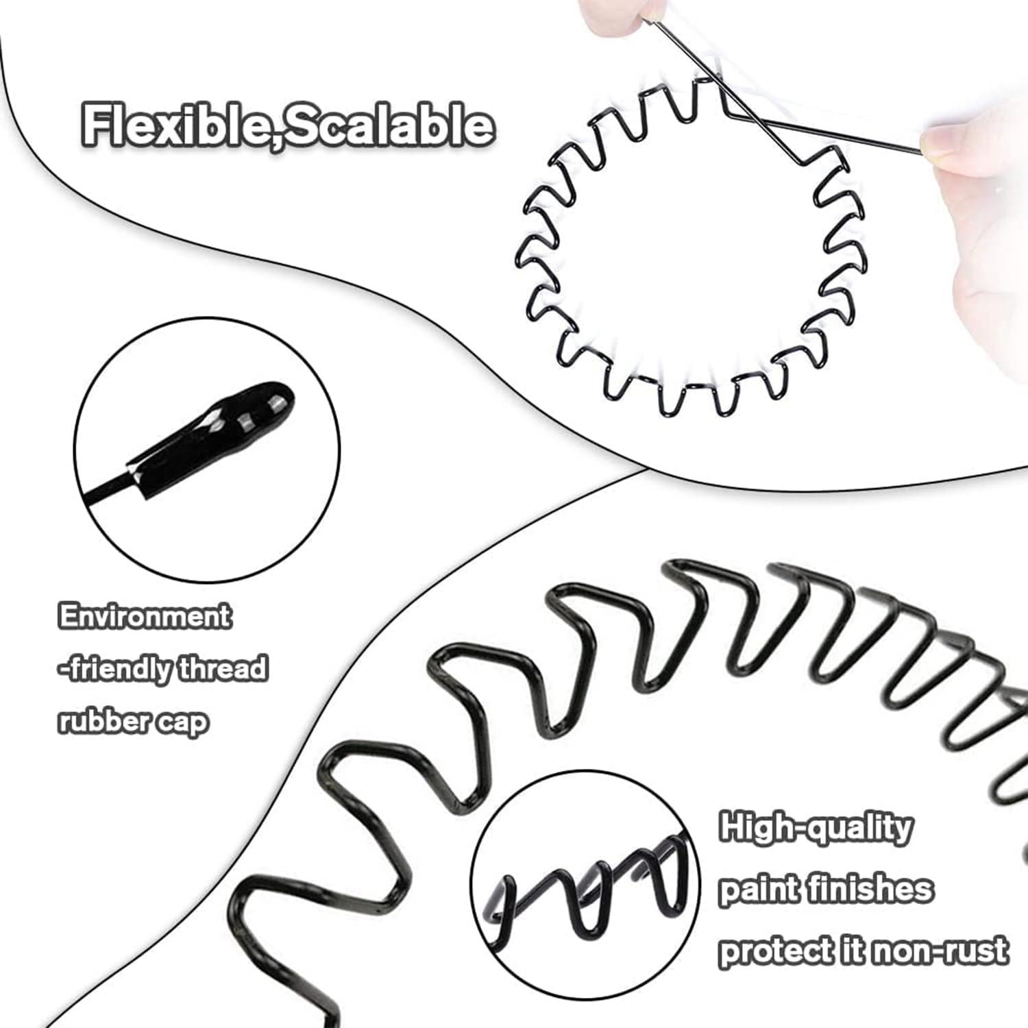 KELUBATU KELUBATU Metal Hair Band, Metal Fashion Hair Bands, Unisex Black Metal Headbands, Wavy Headband Perfect for Outdoor Sports and Daily Use (10pcs)