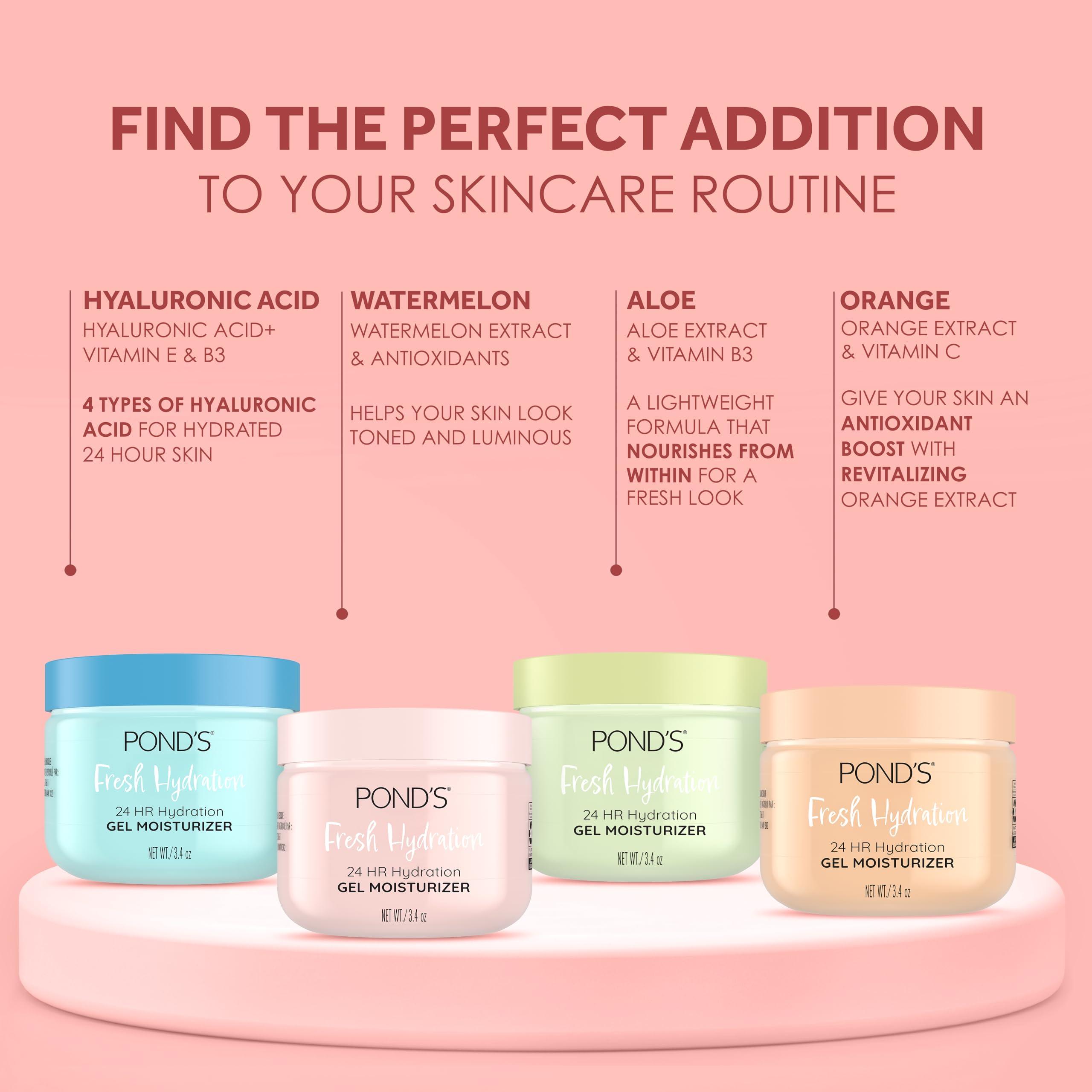 POND\'S POND\'S Watermelon Extract & Antioxidants Gel Face Moisturizer For Toned and Luminous Skin, 3.4 oz