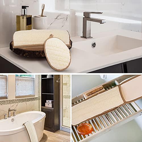 Lumos Living Lumos Living Premium Large Natural Loofah Exfoliating Shower Set, Loofah Exfoliating Back Scrubber and a Loofah Sponge Pad