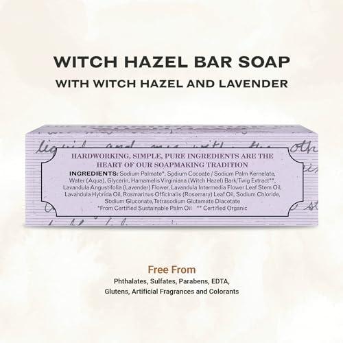 THE GRANDPA SOAP CO. SINCE 1878 The Grandpa Soap Company Witch Hazel Bar Soap - Tones and Rejuvenates Skin, With Witch Hazel and Lavender, Provides a Relaxing Effect, Vegan, For Face and Body, 4.25 Oz, 3 Pack