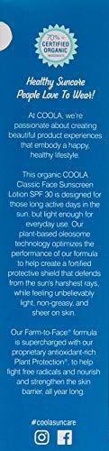 Coola COOLA Organic Face Sunscreen SPF 30 Sunblock Lotion, Dermatologist Tested Skin Care for Daily Protection, Vegan and Gluten Free, Cucumber, 1.7 Fl Oz