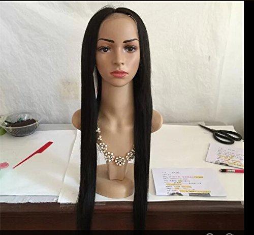 DaJun Wholesale 18" Lace Front Wigs Human Hair With Baby Hair European Virgin Remy Human Hair Natural Straight Color #1 Jet Black