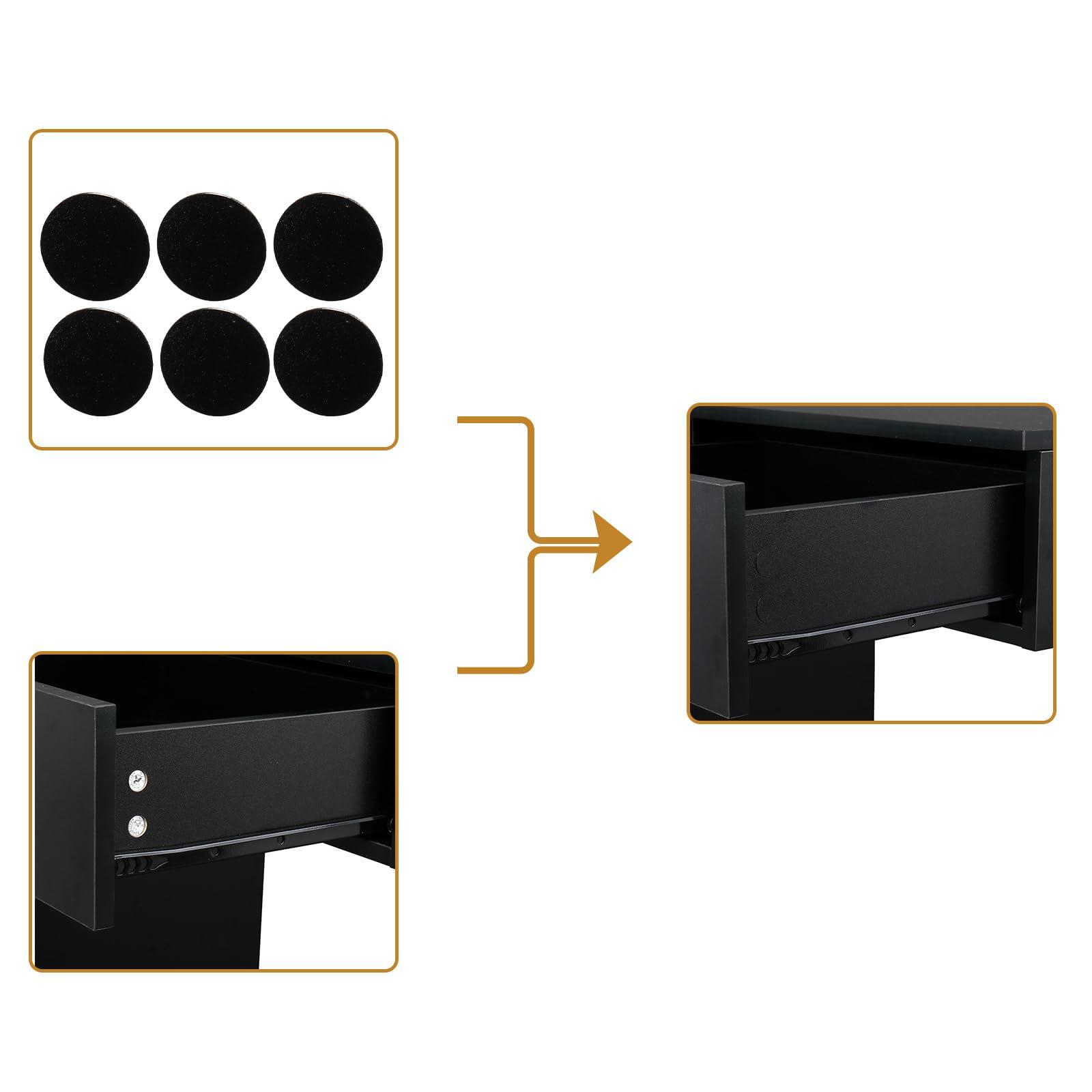 Shyneer Beauty Barber Spa Equipment,Wall Mount Locking Styling Hair Station, Classic Salon Classic Beauty Salon Spa Locking Cabinet with Big Drawer,Appliance Holder Beauty Spa Salon Equipment,Black