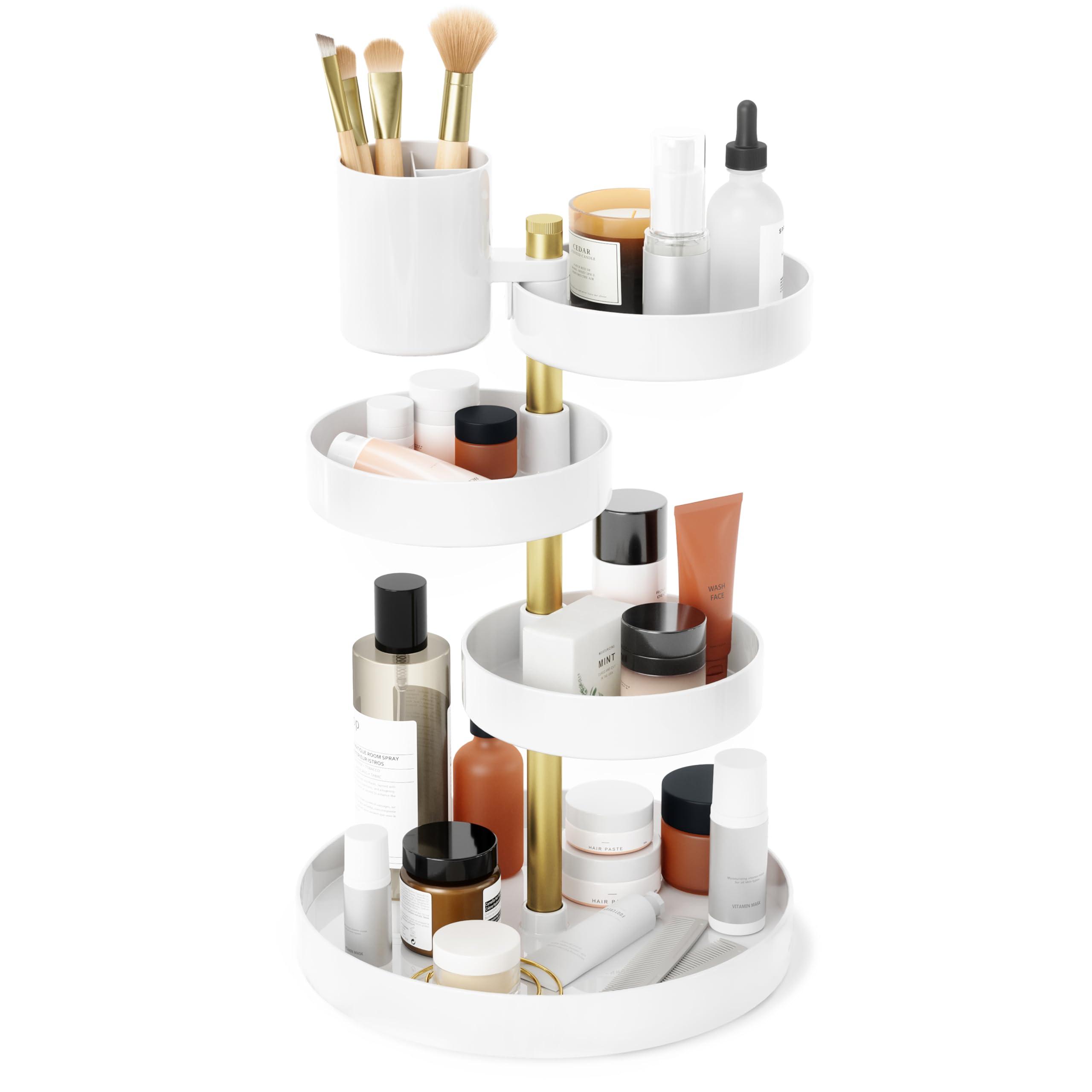 Umbra Umbra Pirouette Cosmetic Organizer, White/Brass