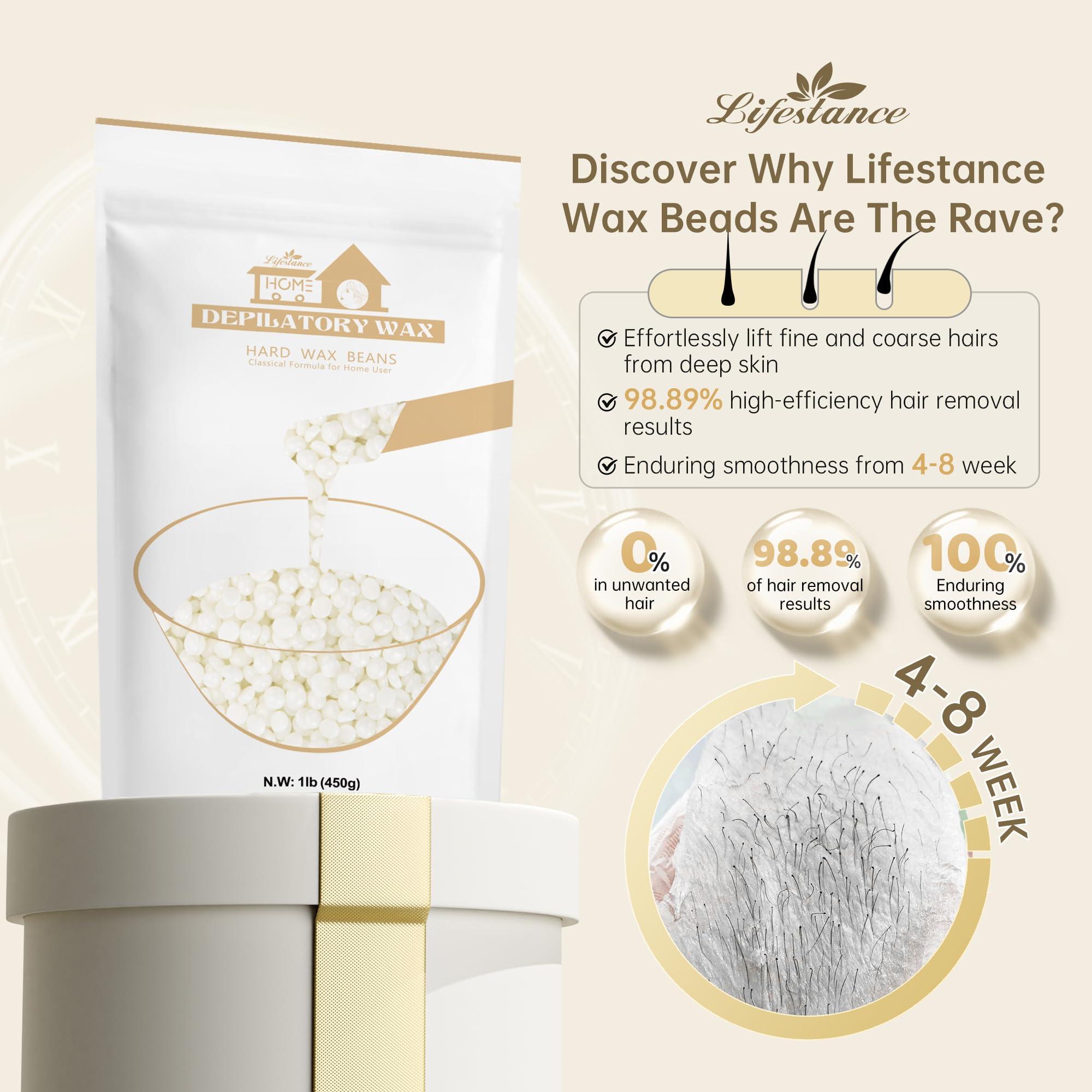 Lifestance Lifestance L1 Wax Warmer Hair Removal Kit + 1LB Pearl-White Wax Beads