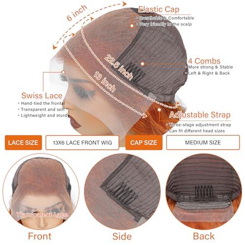 Daules Daules 26 Inch 136 Ginger Lace Front Wigs Human Hair Body Wave + 20 Inch 1B/27 Highlight Lace Front Wig Human Hair