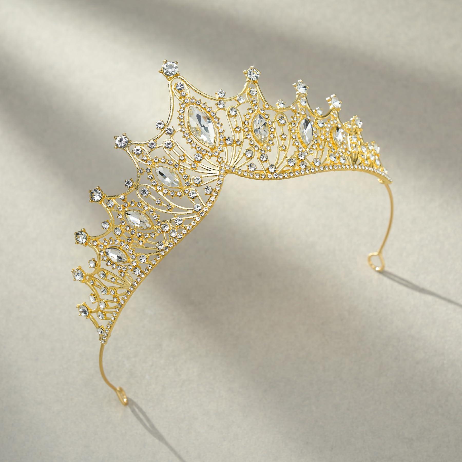 SWEETV SWEETV Vintage Tiaras and Crowns for Women Queen Crown Costume Headpiece for Halloween Quinceanera Pageant Prom