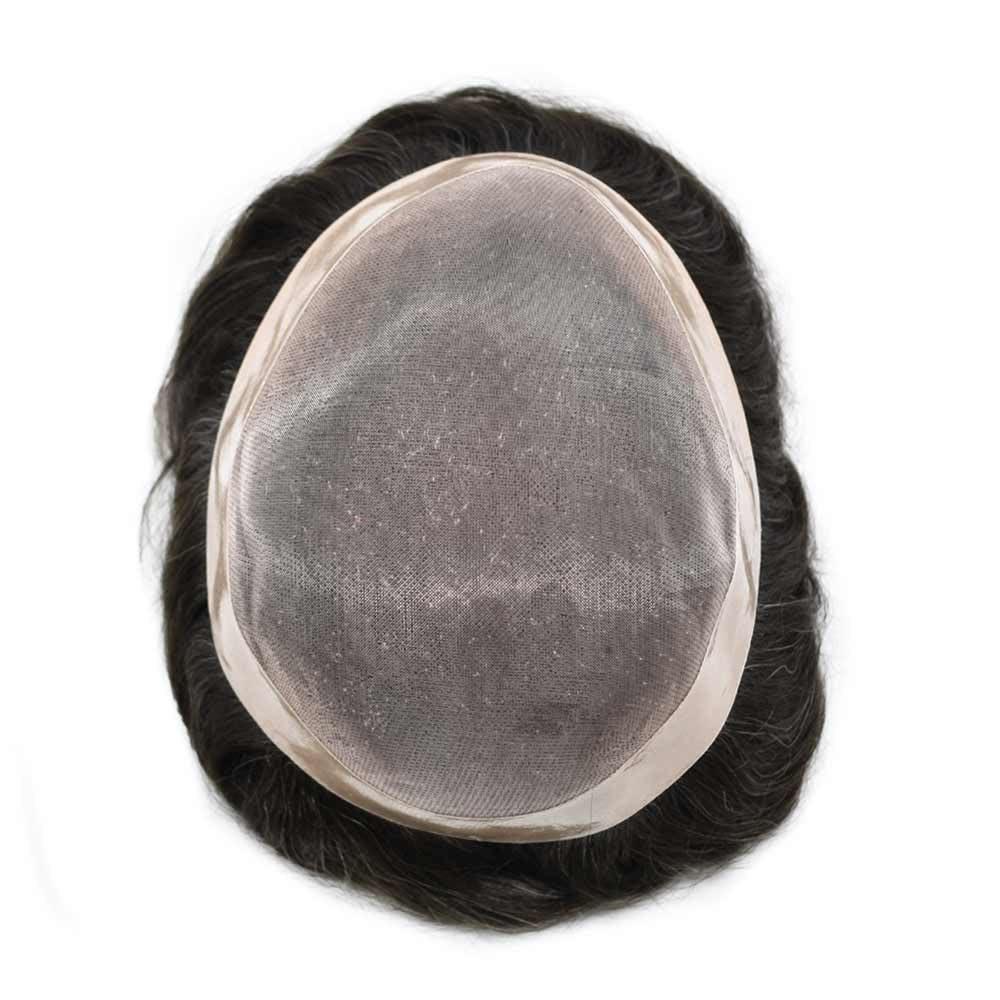 Hair Wonders Mens toupee hair replacement system for men hairpieces toupee for men real human hair pieces for men hair systems Protesis Capilar Para Hombre US Stock6x8-2# DARKEST BROWN