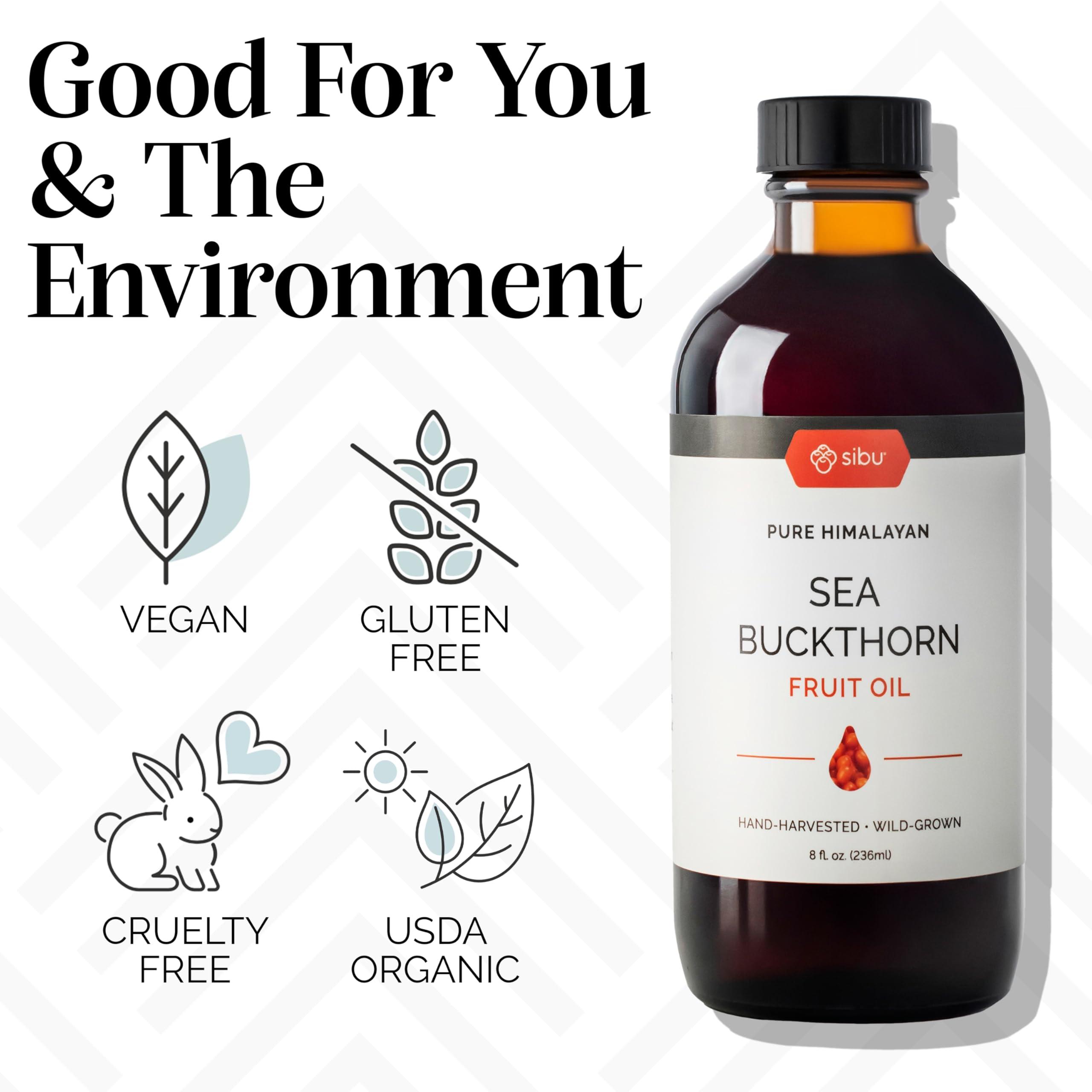 sibu sibu Premium Himalayan Omega 7 Sea Buckthorn Fruit Oil, 2 oz