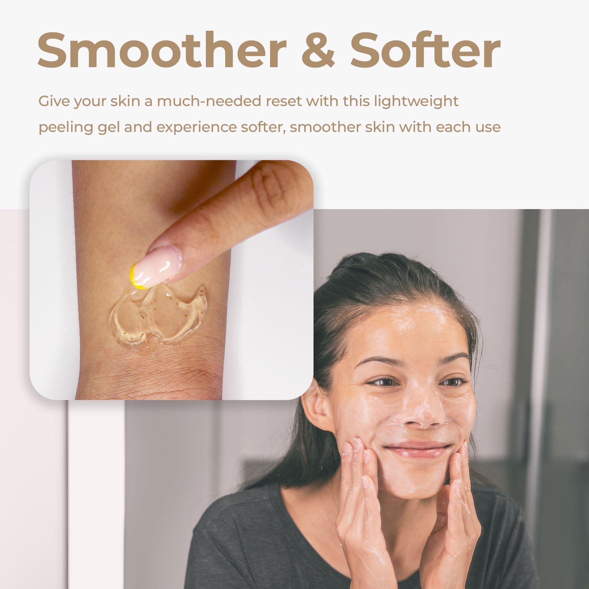 Vivo Per Lei Vivo Per Lei Facial Peeling Gel - Contains Dead Sea Minerals and Nut Shell Powder - Gentle Face Exfoliator Scrub and Blackhead Remover - Pack of 3