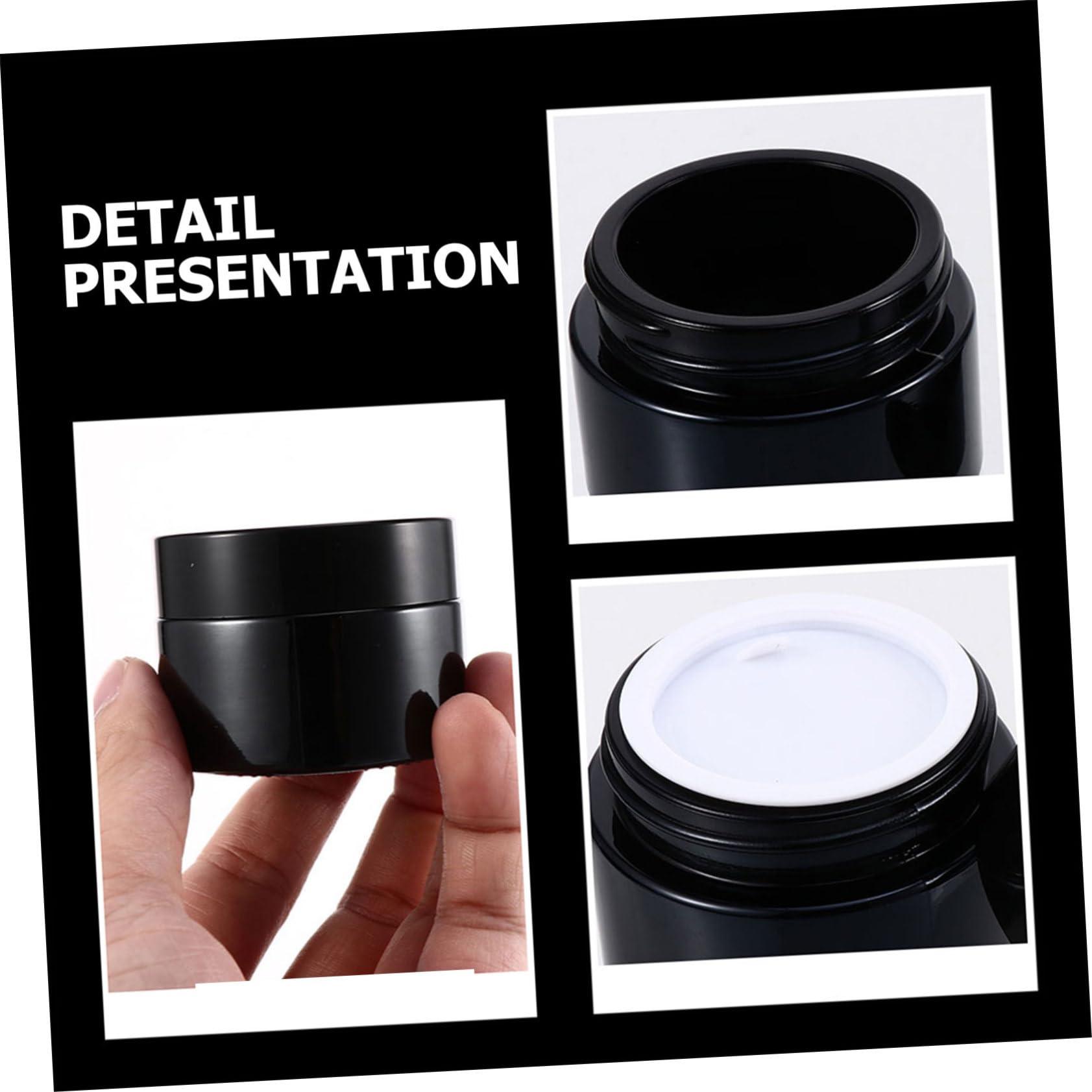 MUSISALY MUSISALY 5pcs Cream Bottle Beads Storage Pots Face Cream Cosmetics Cream Sub Bottle Clear Beads Moisterizer Container Empty Cosmetic Jars Sub Packaging Container Hand Cream Jar Black Glass