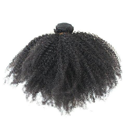 zigzag hair ZigZag Hair Afro Kinky Curly Hair Brazilian Virgin Hair Weave Bundles 4B 4C 100% Human Hair Bundles One Piece Double Weft Hair Extension (14inch)