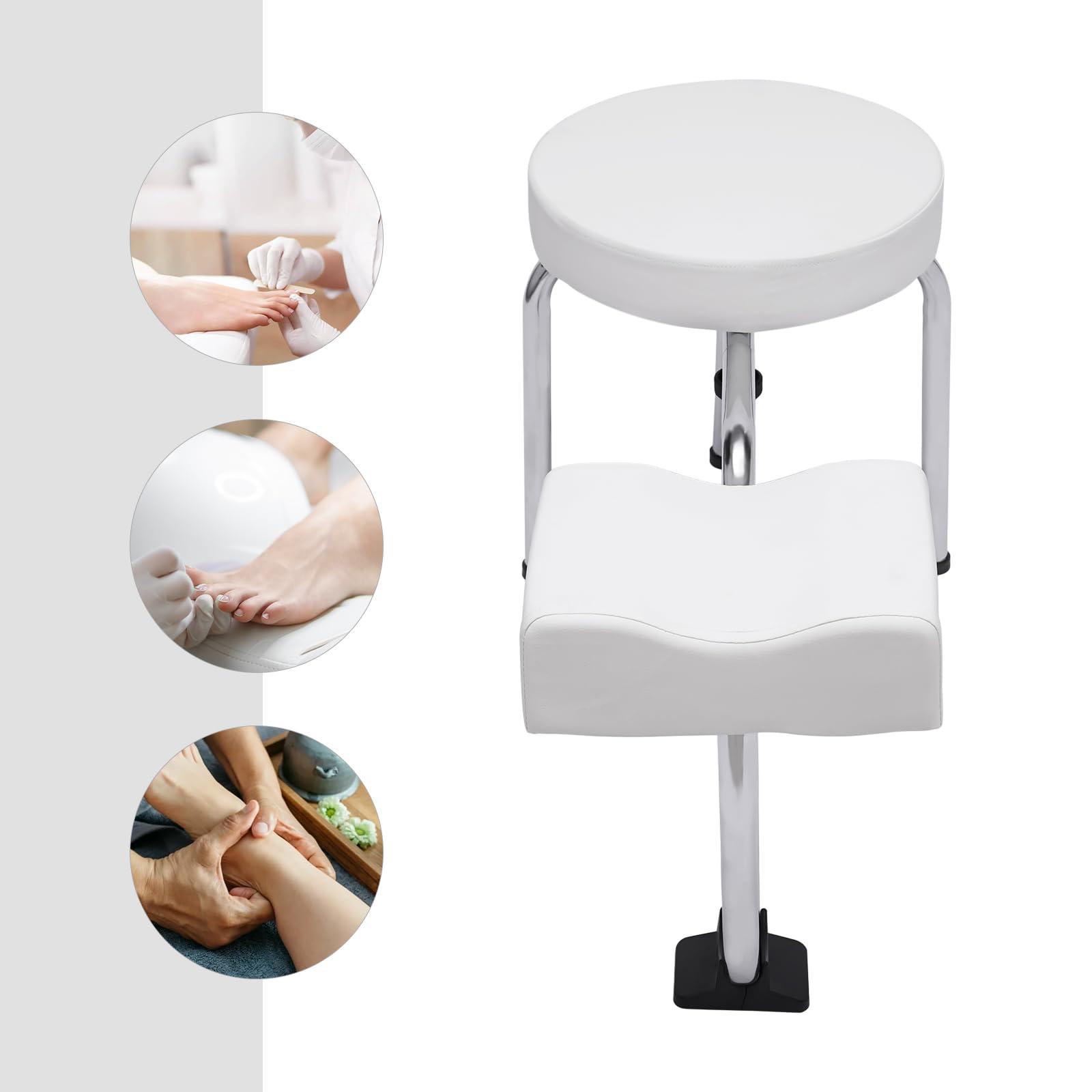 OUKANING Pedicure Foot Rest,Pedicure Foot Rest Stool Chair, Adjustable Leg Rest Pedicure Stool, Pedicure Stand Tool, Beauty Pedicure Kit,Anti-slip Pad Pedicure Foot Rest Stand for Nail Spa Beauty Salon Home