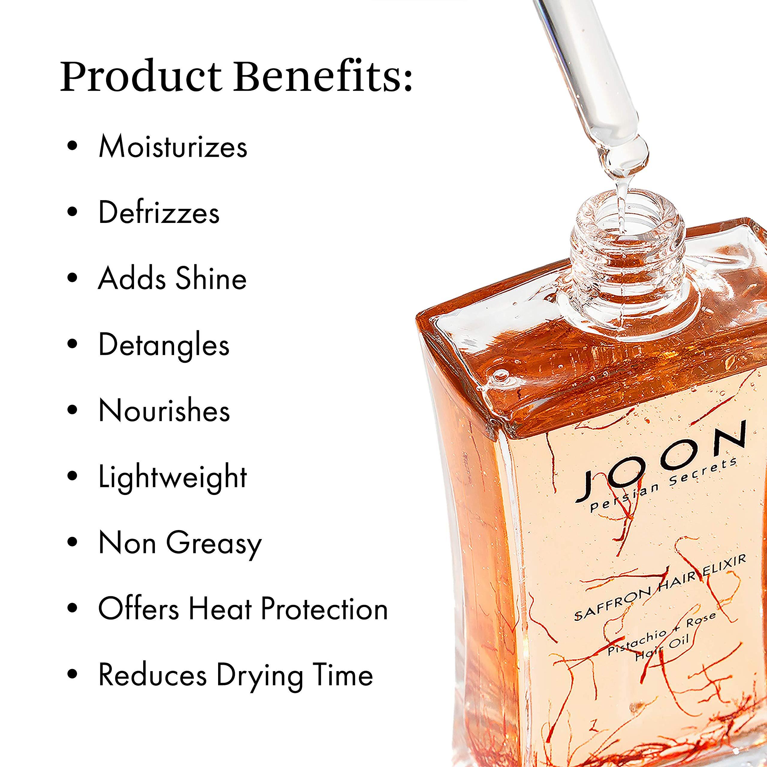 Joon Joon Saffron Hair Elixir Pistachio + Rose Hair Oil, 3.11 Fl. Oz.