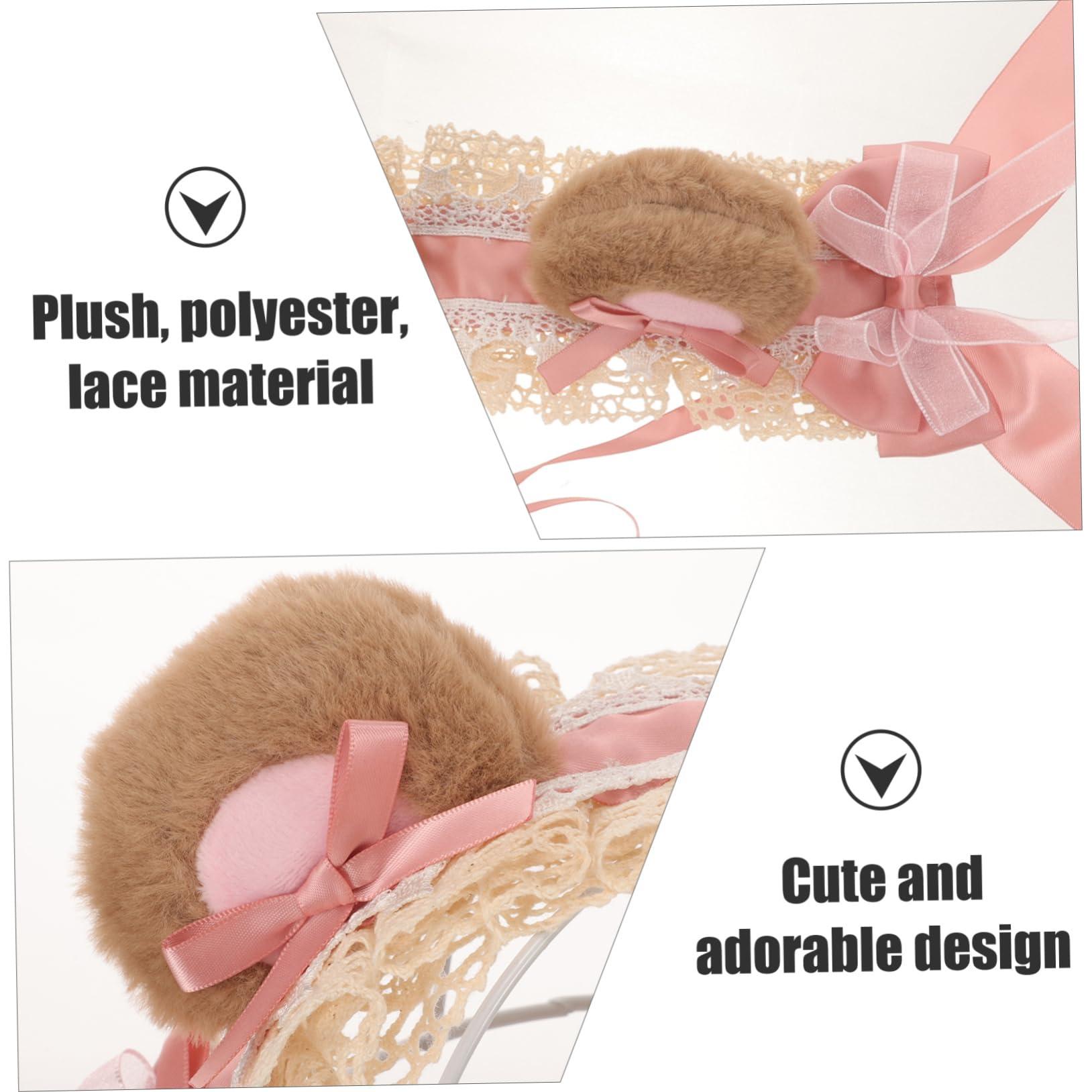 WOFASHPURET WOFASHPURET Bear Ear Hair Accessories Lolita Headband Adult Goth Headband Women Headbands Cosplay Headband Lolita Headdress Cosplay Headpiece Cute Headbands for Women Headband for Teens Plush