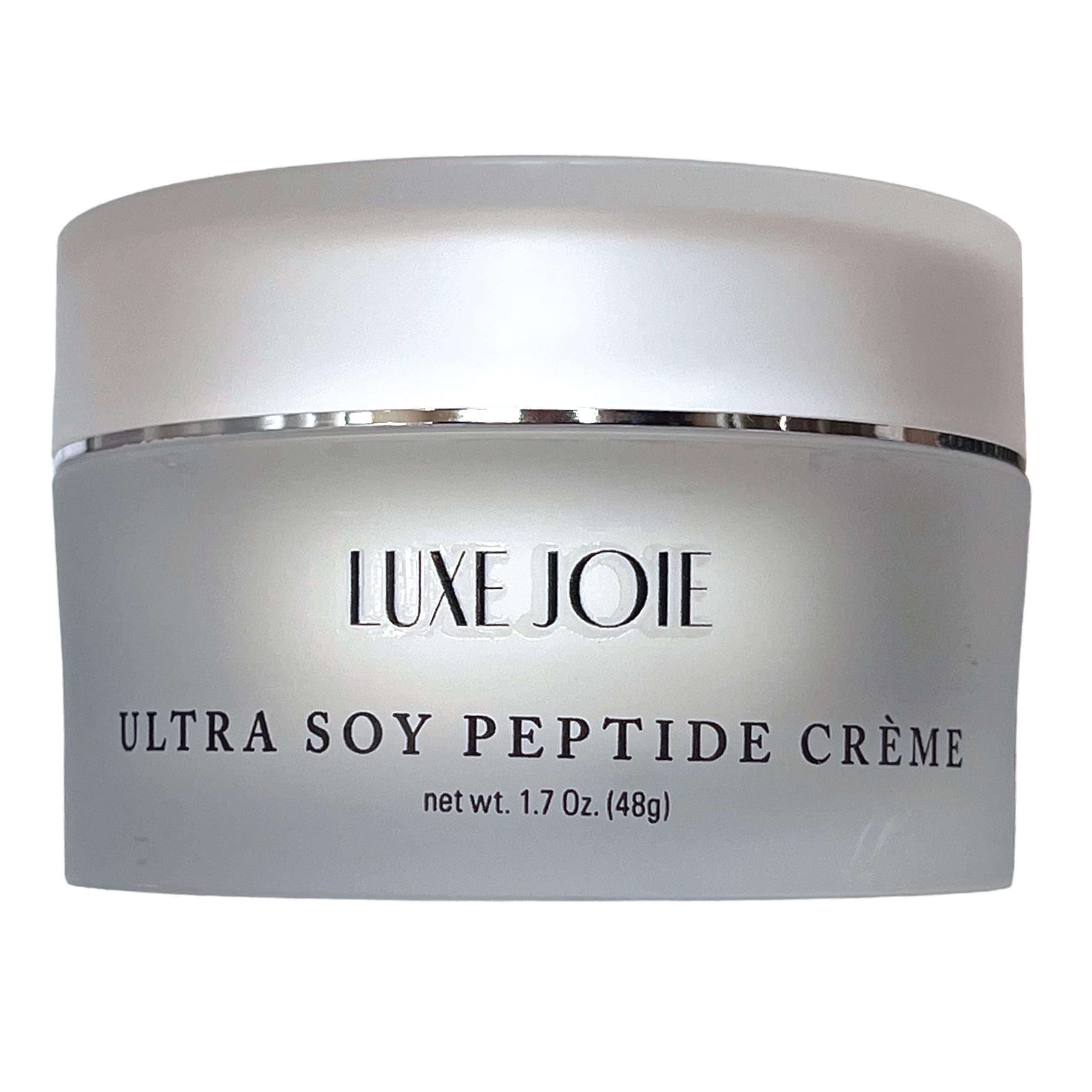 LuxeJoie LuxeJoie Ultra Soy Peptide Creme With Matrixyl Peptides Alpha Lipoic Acid Anti-Aging Face Moisturizer Wrinkle Fine Line Reducer For Dry Mature Skin 1.7 Ounce