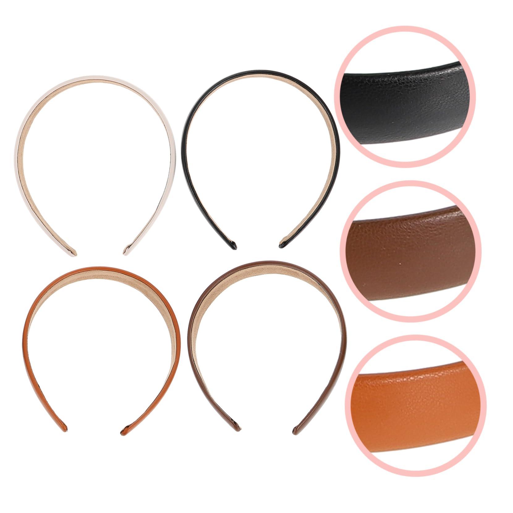 Beatifufu Beatifufu 4pcs Leather Headband Fashion Headbands Hairbands Beauty Headbands Hair Accessories for Women Hair Band Woman Knotted Headbands Star Headband Head Band Bandana Artificial Leather