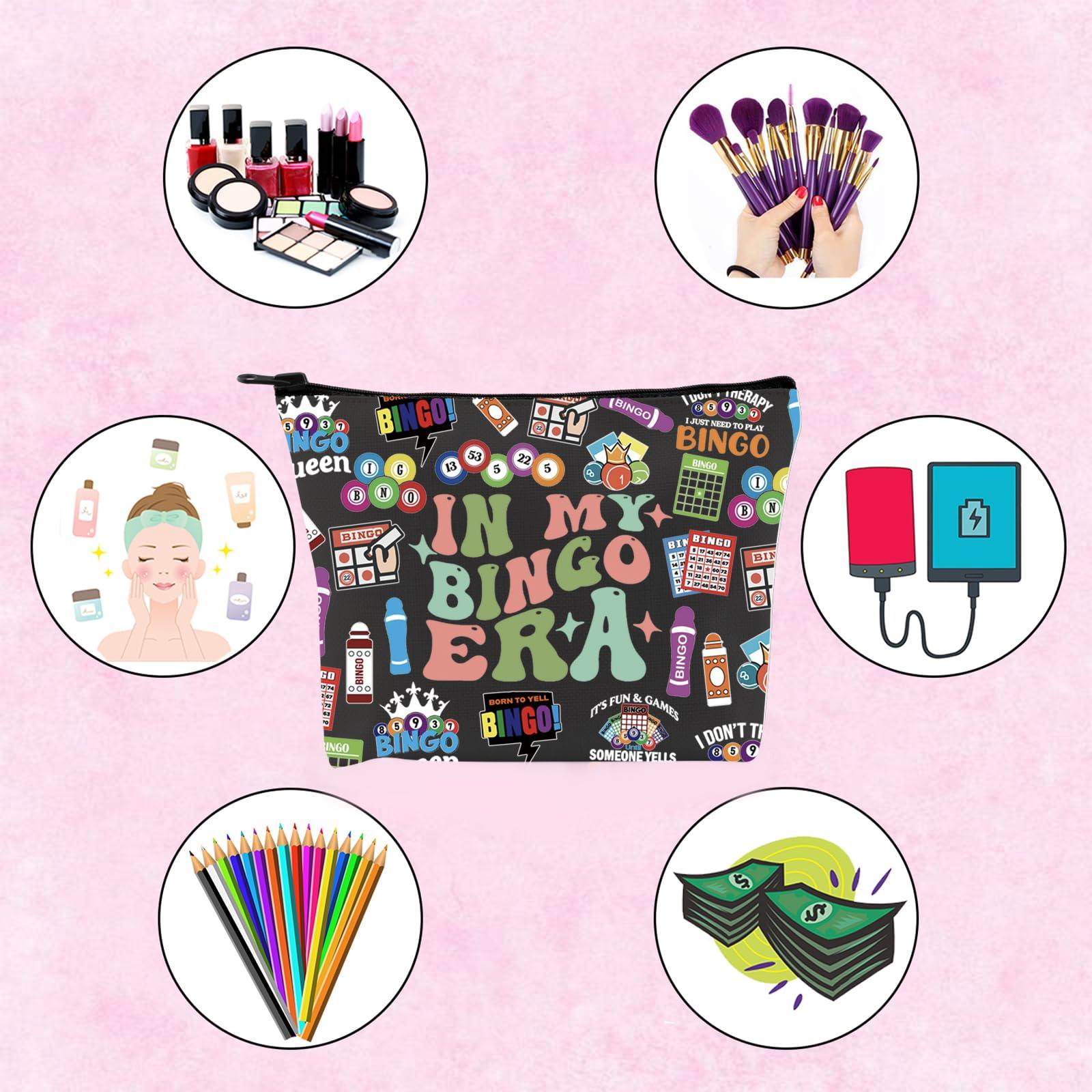 TSOTMO TSOTMO Bingo Player Gift Gambler Gift Lucky Bingo In My Bingo Era Bingo Bag For Women Bingo Lover (BLK- BINGO ERA)