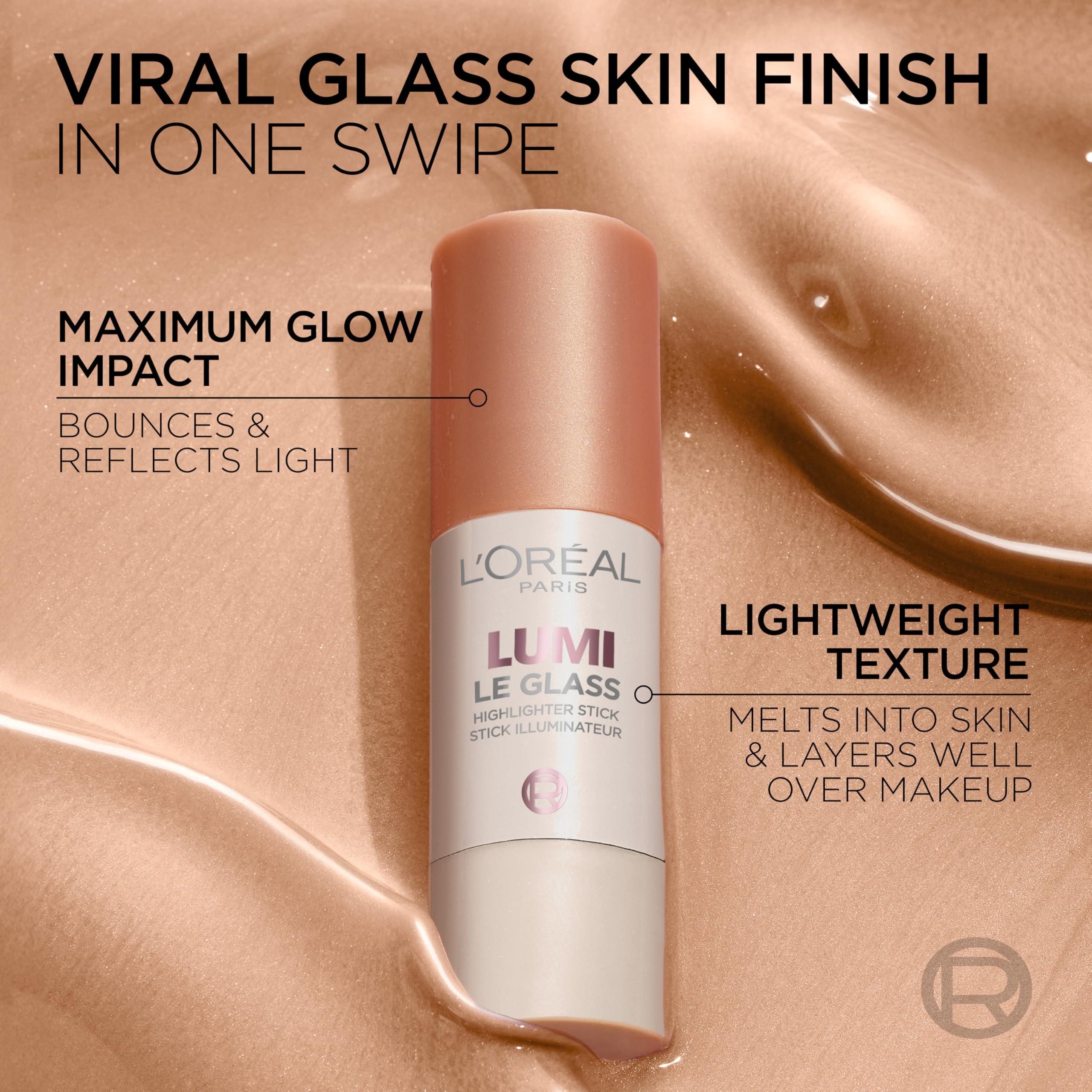 LOral Paris L\'Oreal Paris True Match Lumi Le Glass Highlighter Stick, Reflective, Translucent, Glassy Highlighter for Face and Body, 625 Sunset Amour, 0.25 Oz