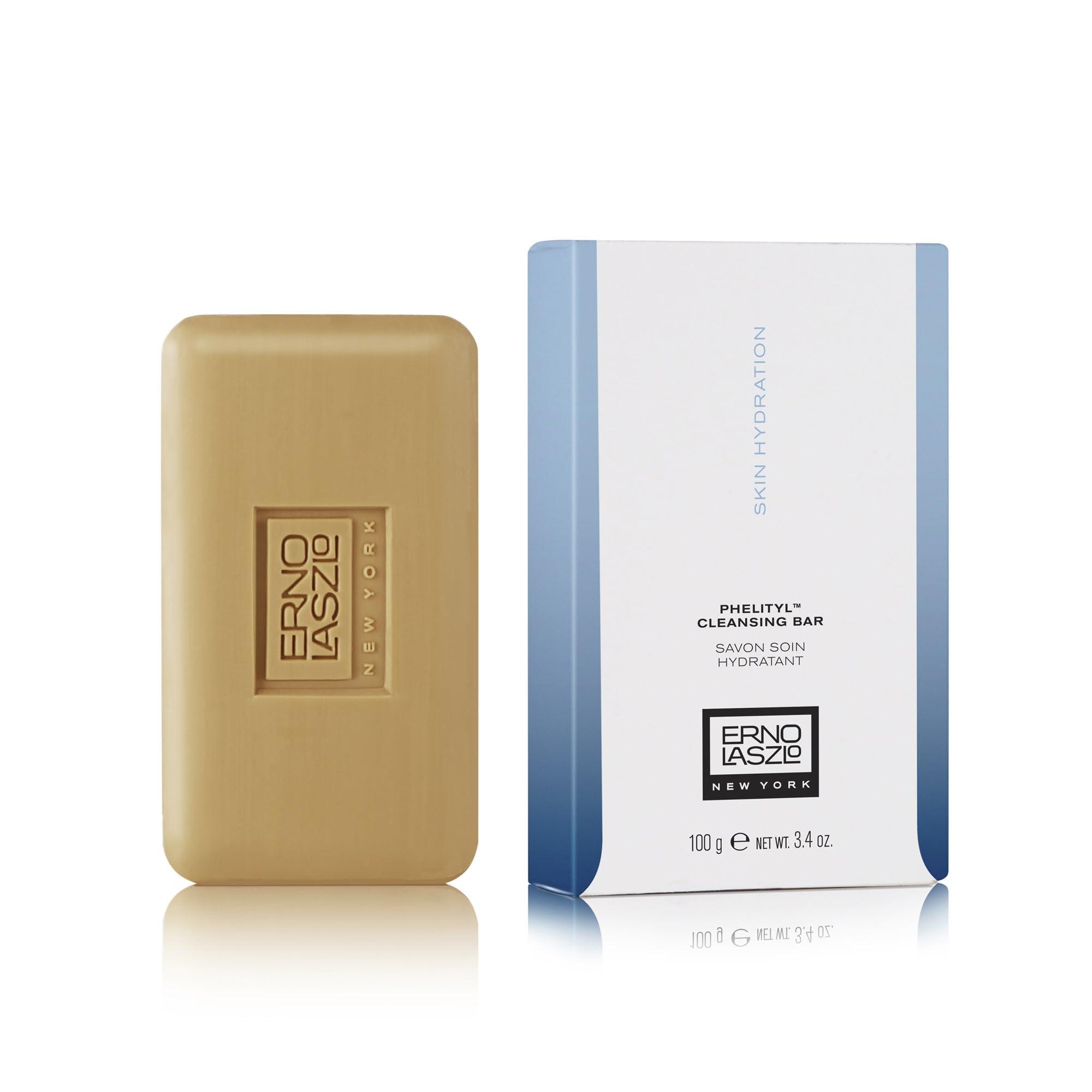 Erno Laszlo Erno Laszlo Phelityl Cleansing Bar, Moisturizing Face Soap Bar, Hydrating Facial Cleanser Gently Cleanses Without Drying for Silky Smooth Skin, 3.4 Oz
