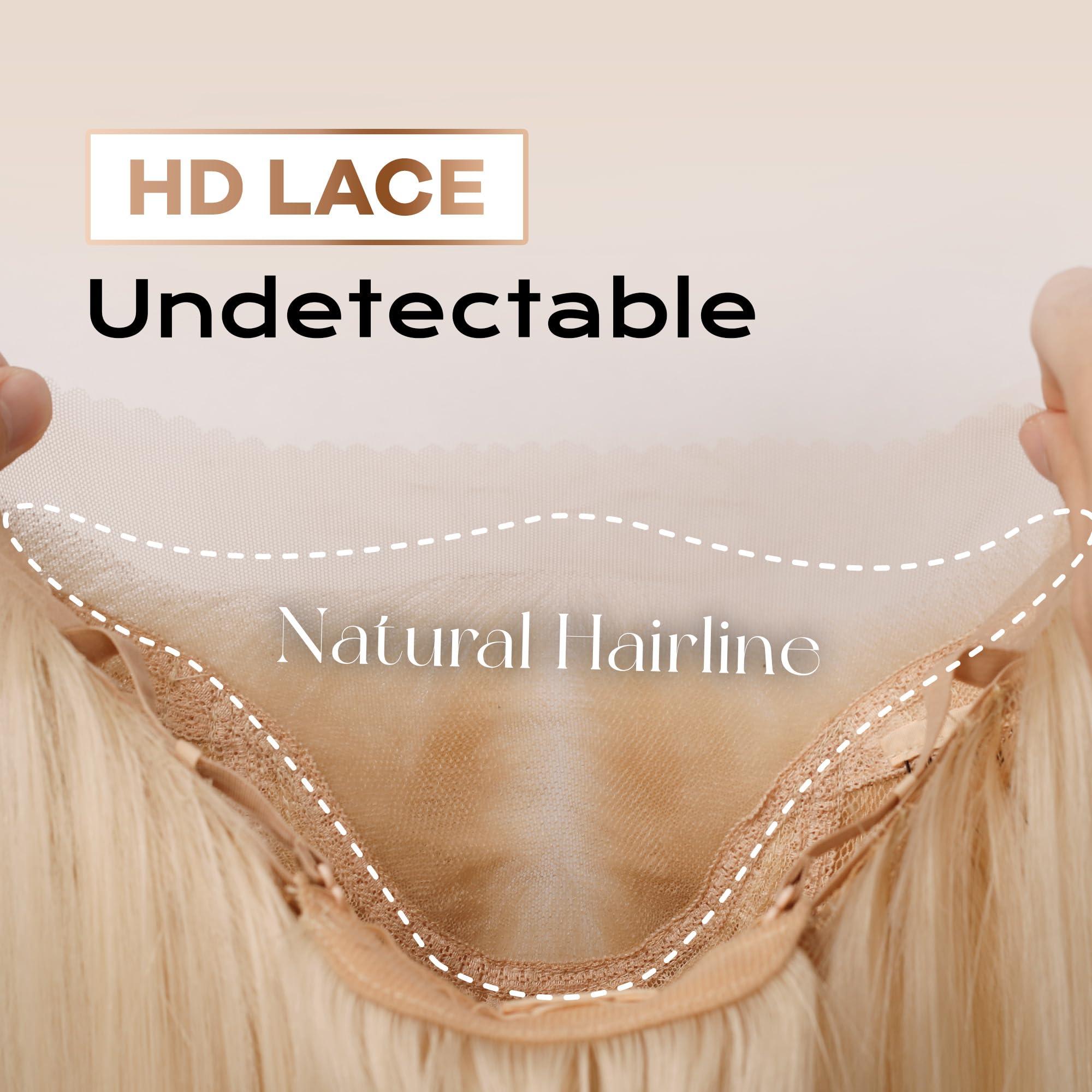 BLL BLL Blonde Wig, Synthetic Lace Front Wigs Pre-Plucked 13x4 HD Glueless Straight 26inch Ready to Wear Pre-toned 613 Blonde Wigs Beginner Friendly Suitable For Daily Party Wear.