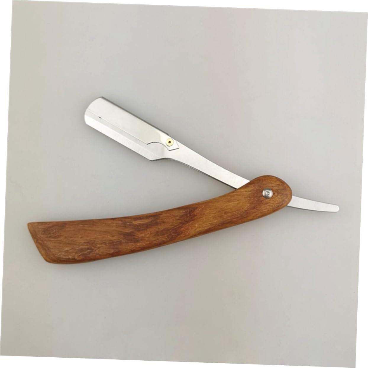 Angoily Angoily Classic Men\'s Manual Razor Barber Steel Razor for Beard Sideburns Easy to Use Safe Shaving Tool for Travel Home Use