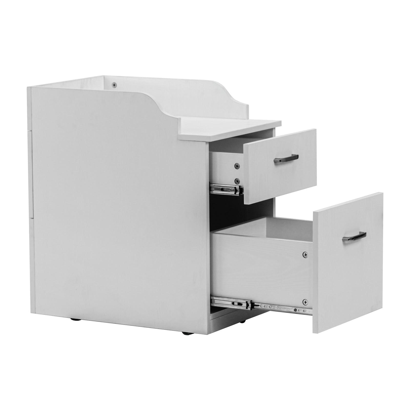 MAYAKOBA AVIGNON Pedicure Trolley Pedi Rolling Cart with Back Cabinet Nail Salon Spa Storage Pedicart, Large, White