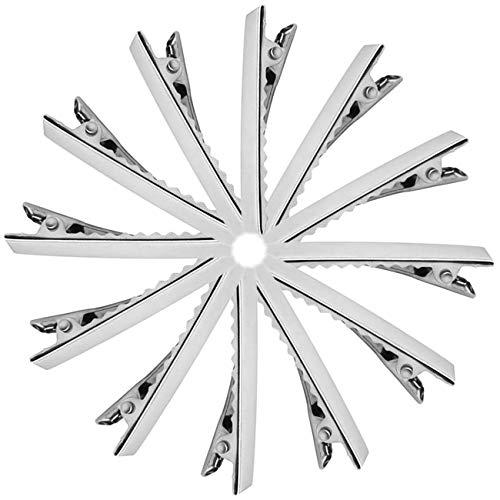 ACKLLR 150 Pieces 3 Sizes Metal Hair Clips Single Prong Single Prong Pinch Clips Curl Hair Pin Hairbow Hairpins for Hair Styling DIY Hairbow Accessory, Silver